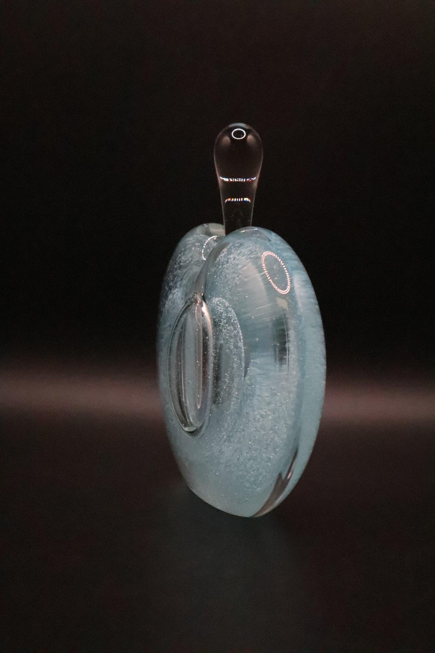 NOBROT GLASS PERFUME BOTTLE POWDER BLUE SIGNED