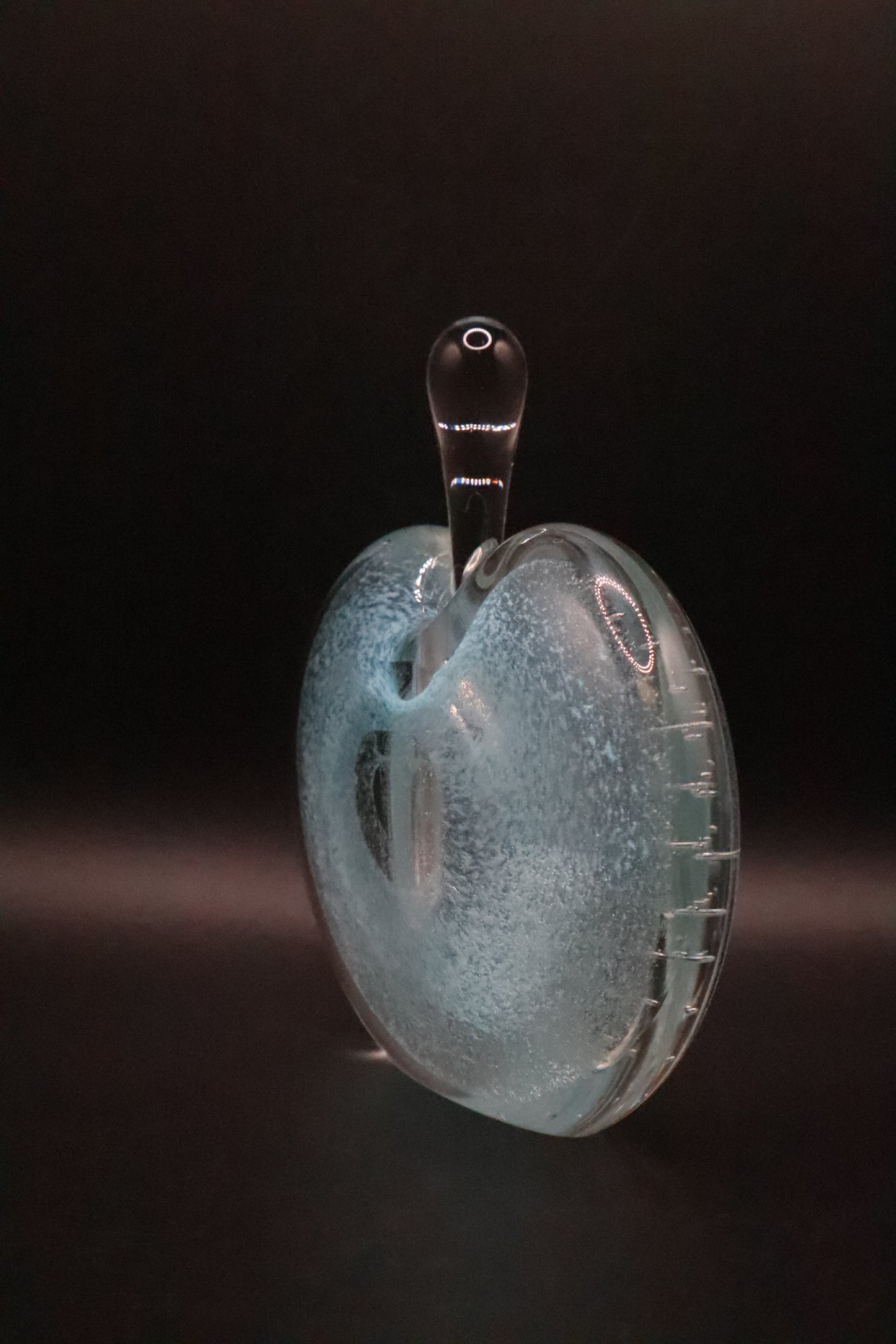 NOBROT GLASS PERFUME BOTTLE POWDER BLUE SIGNED