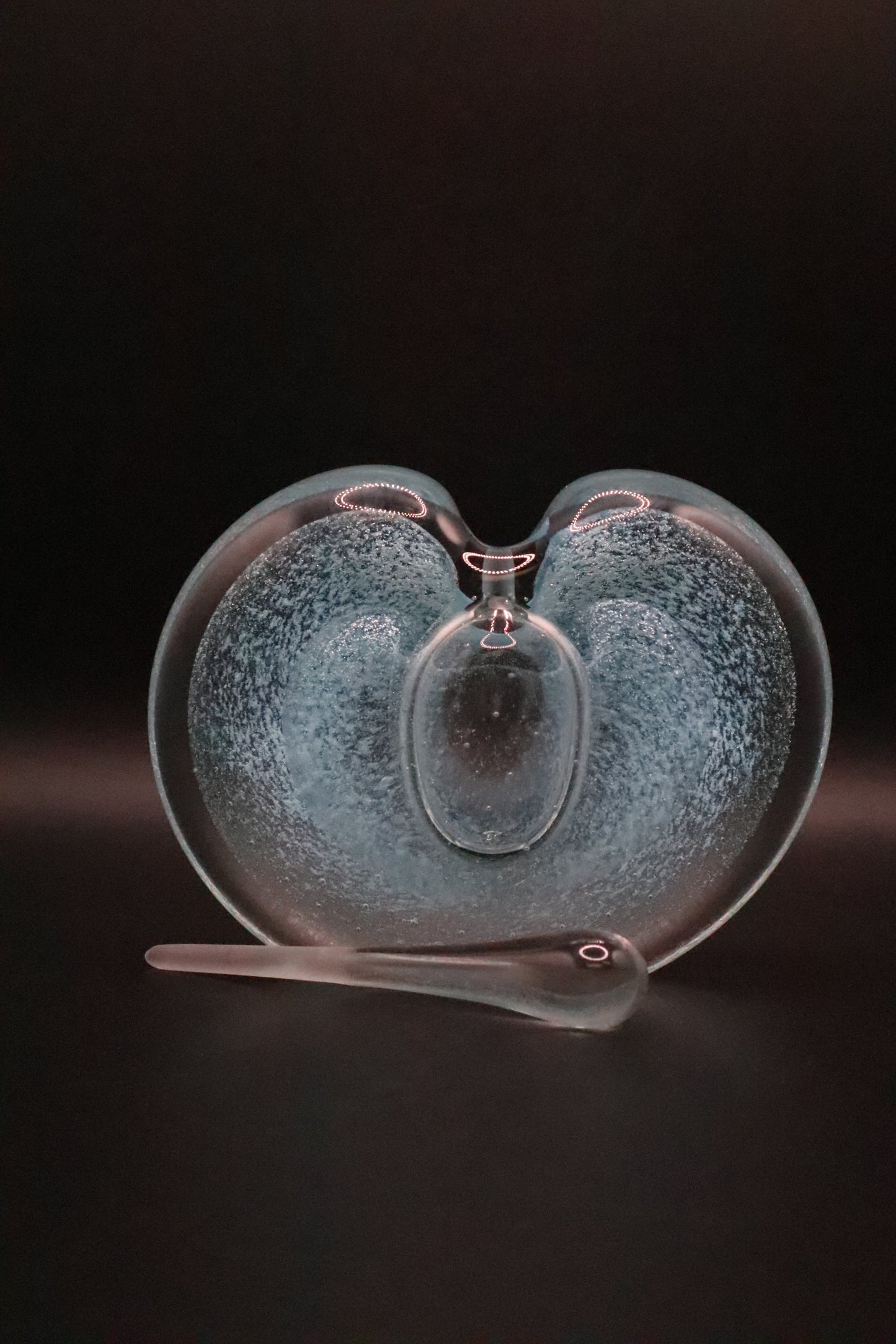 NOBROT GLASS PERFUME BOTTLE POWDER BLUE SIGNED
