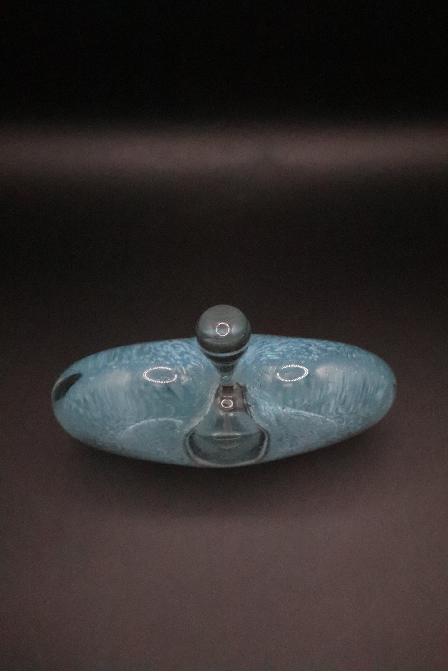 NOBROT GLASS PERFUME BOTTLE POWDER BLUE SIGNED