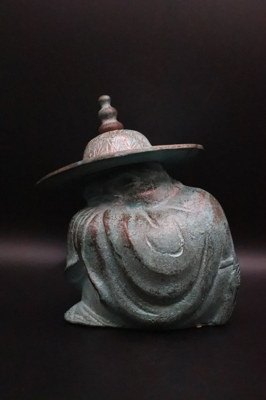 VINTAGE SLEEPING BUDDHA BRASS SCULPTURE