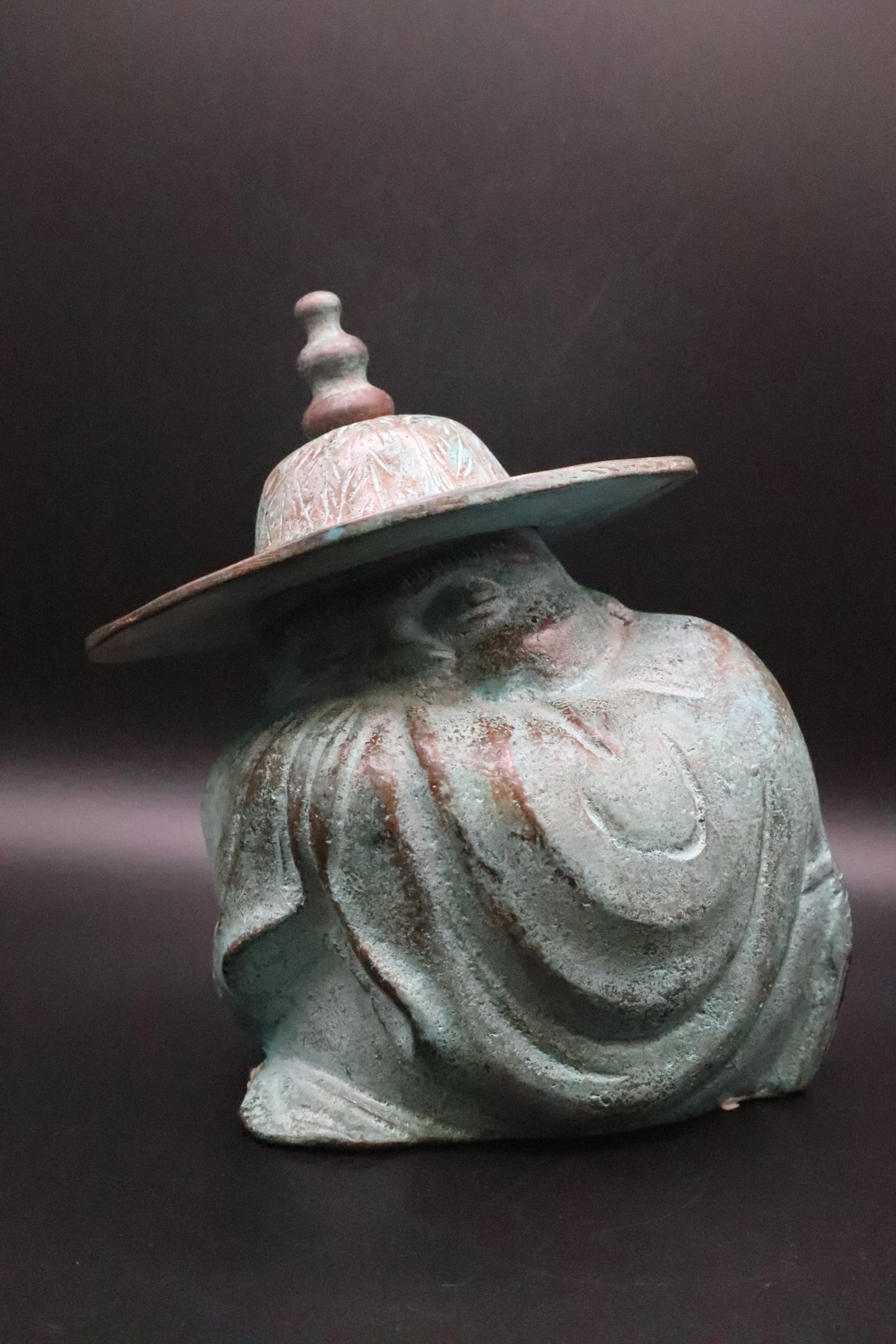VINTAGE SLEEPING BUDDHA BRASS SCULPTURE