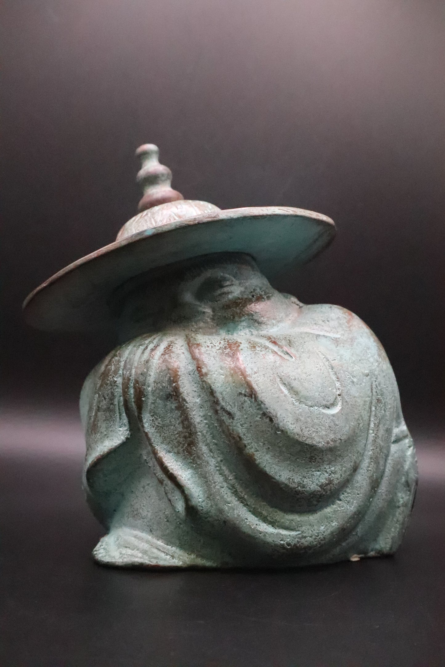 VINTAGE SLEEPING BUDDHA BRASS SCULPTURE