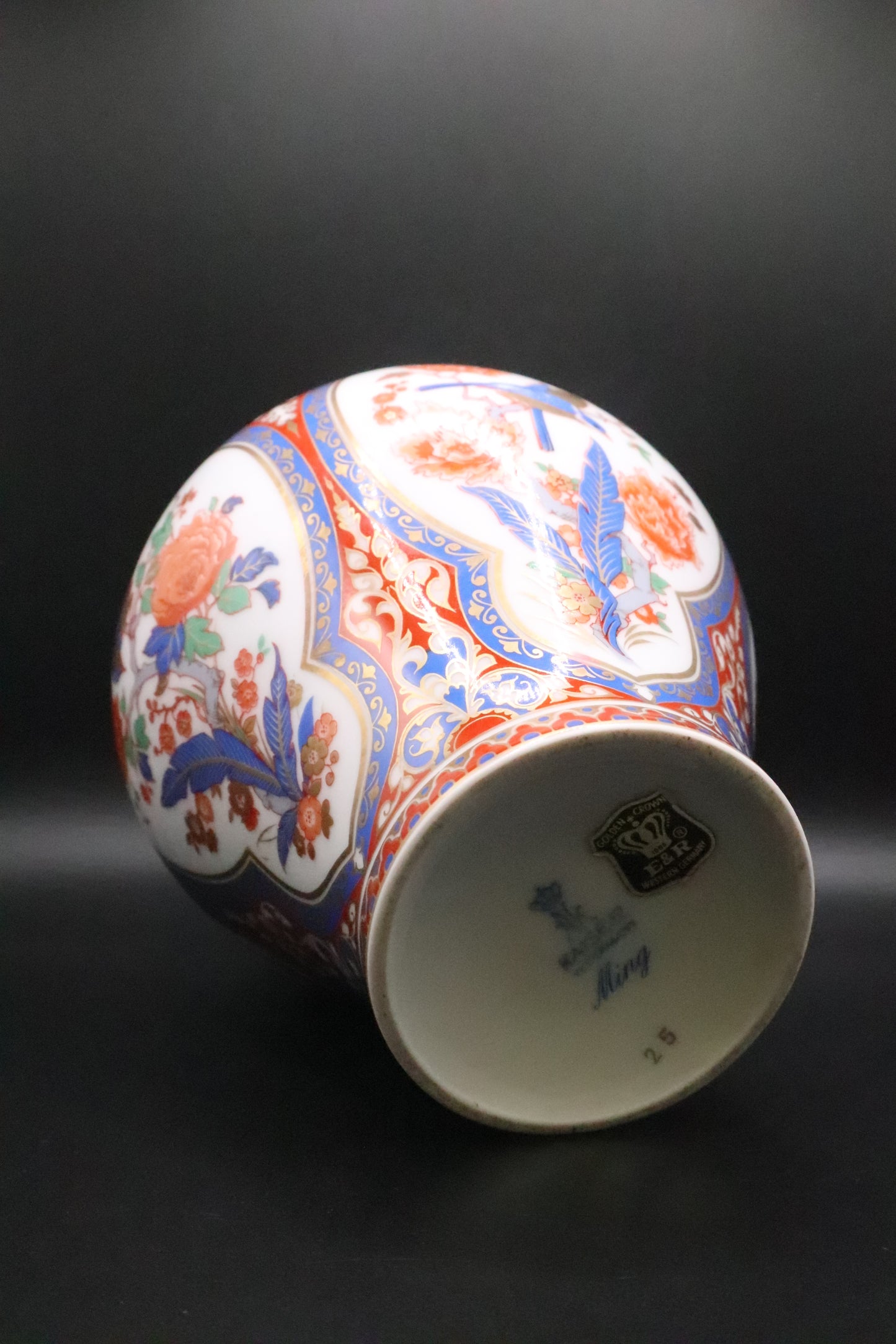AK KAISER WEST GERMANY MING VASE CHINOISERIE SPLENDID FLOWER BIRD