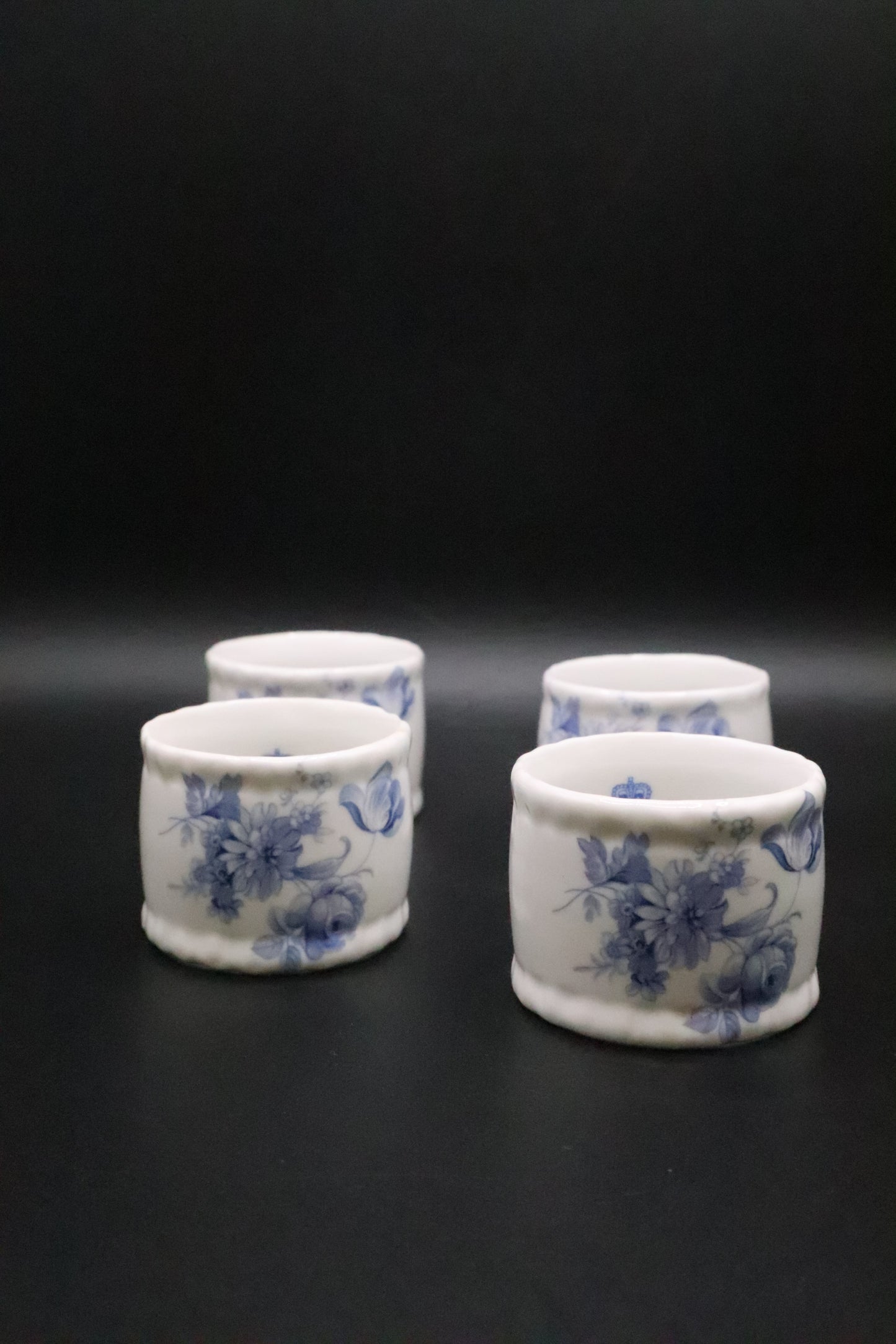 VINTAGE DIVINITY BLUE NAPKIN RINGS COAL PORT FINE BONE CHINA SET OF 4
