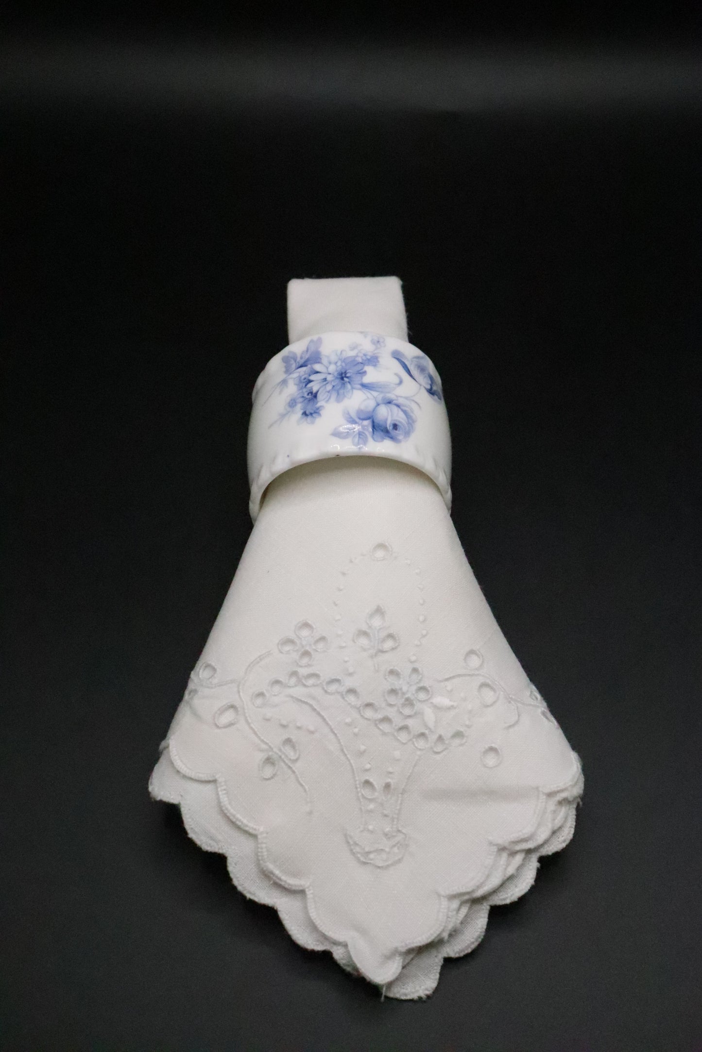 VINTAGE DIVINITY BLUE NAPKIN RINGS COAL PORT FINE BONE CHINA SET OF 4