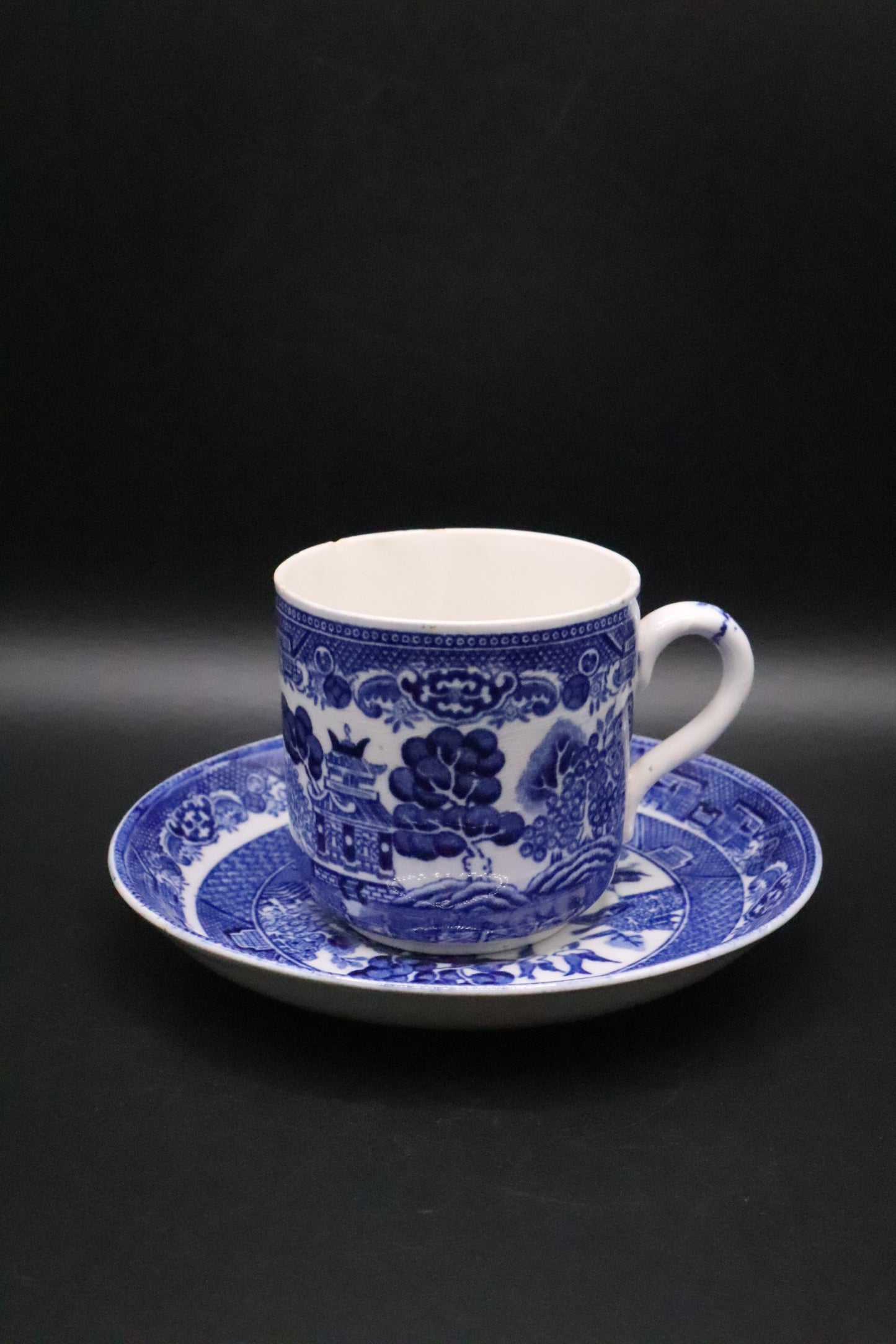VINTAGE OLD WILLOW ADDERLEY WARE MADE IN ENGLAND CUP AND SAUCER "AS IS"