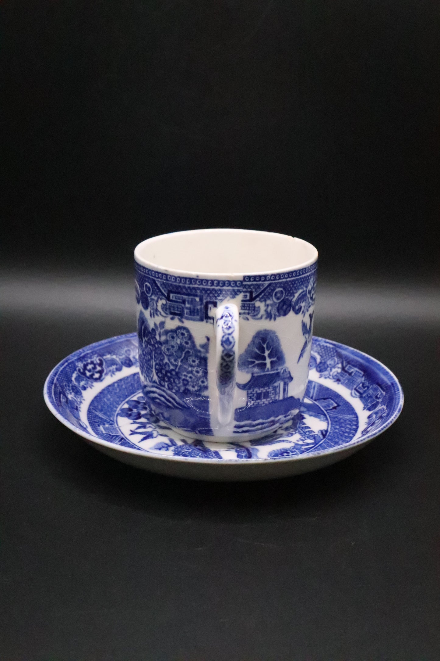 VINTAGE OLD WILLOW ADDERLEY WARE MADE IN ENGLAND CUP AND SAUCER "AS IS"