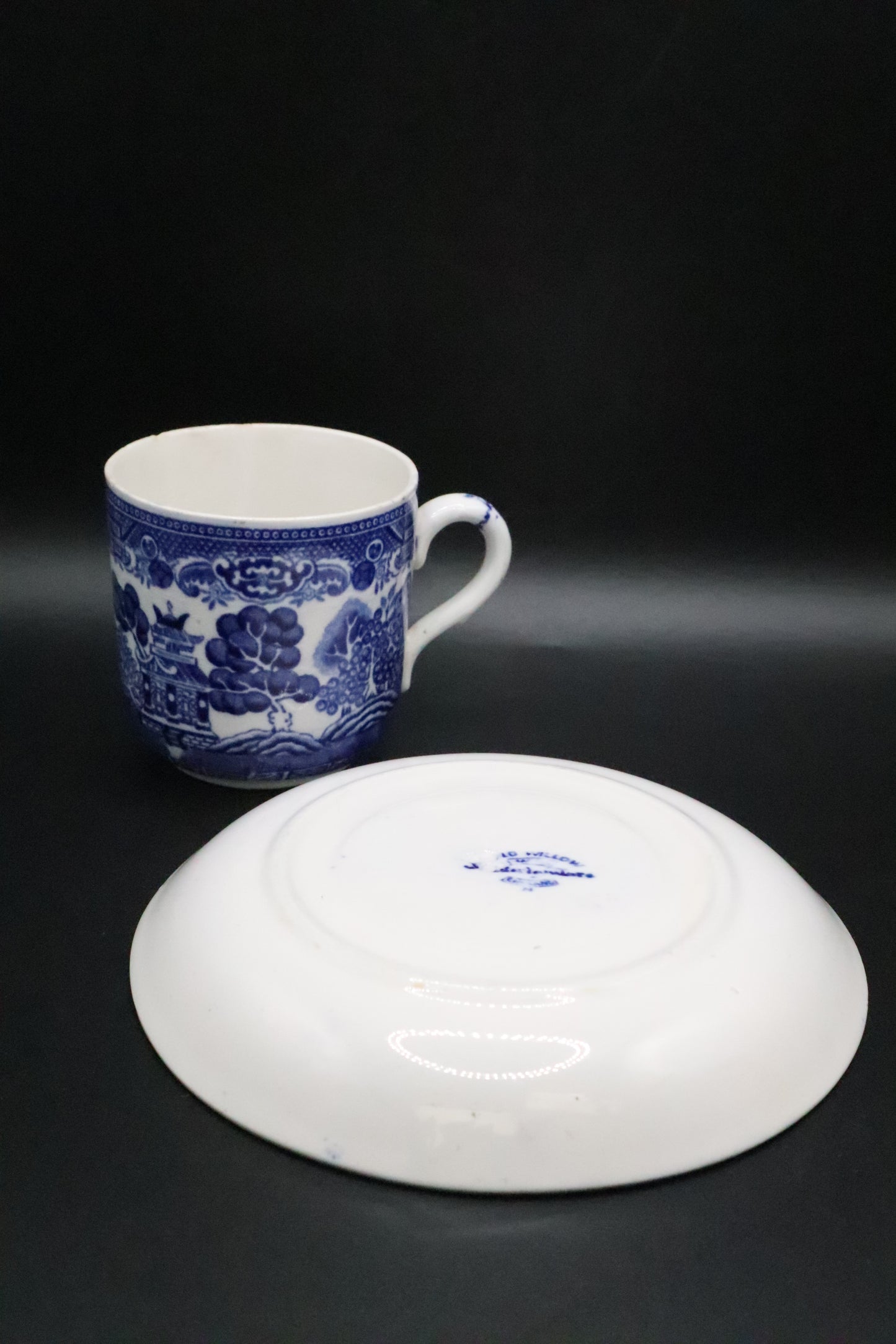 VINTAGE OLD WILLOW ADDERLEY WARE MADE IN ENGLAND CUP AND SAUCER "AS IS"