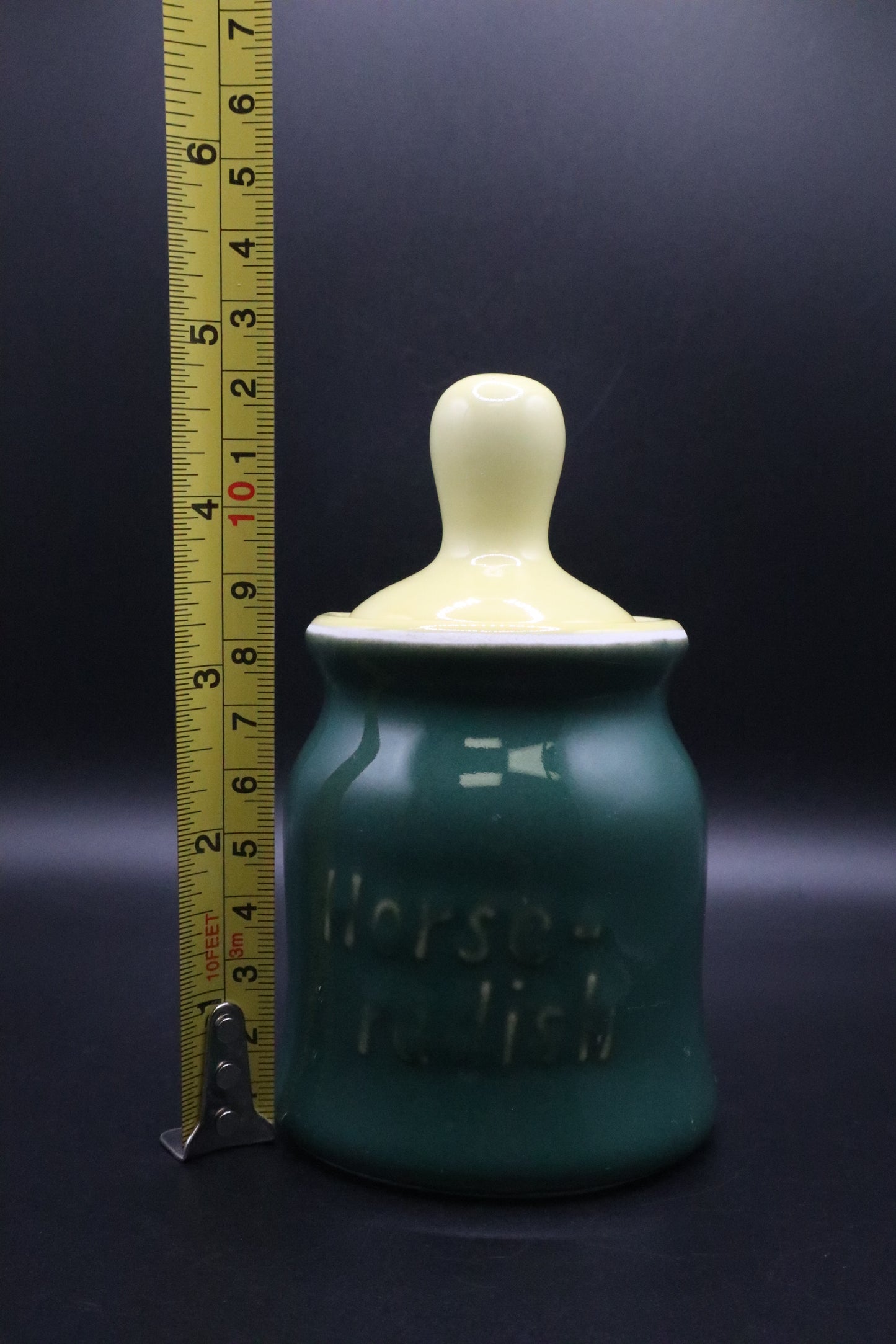 VINTAGE HALL HORSERADISH AND MUSTARD JARS SET OF 2