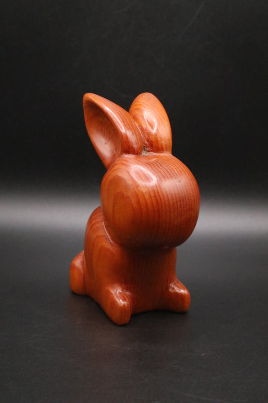 MCM HAND CARVED WOODEN BUNNY