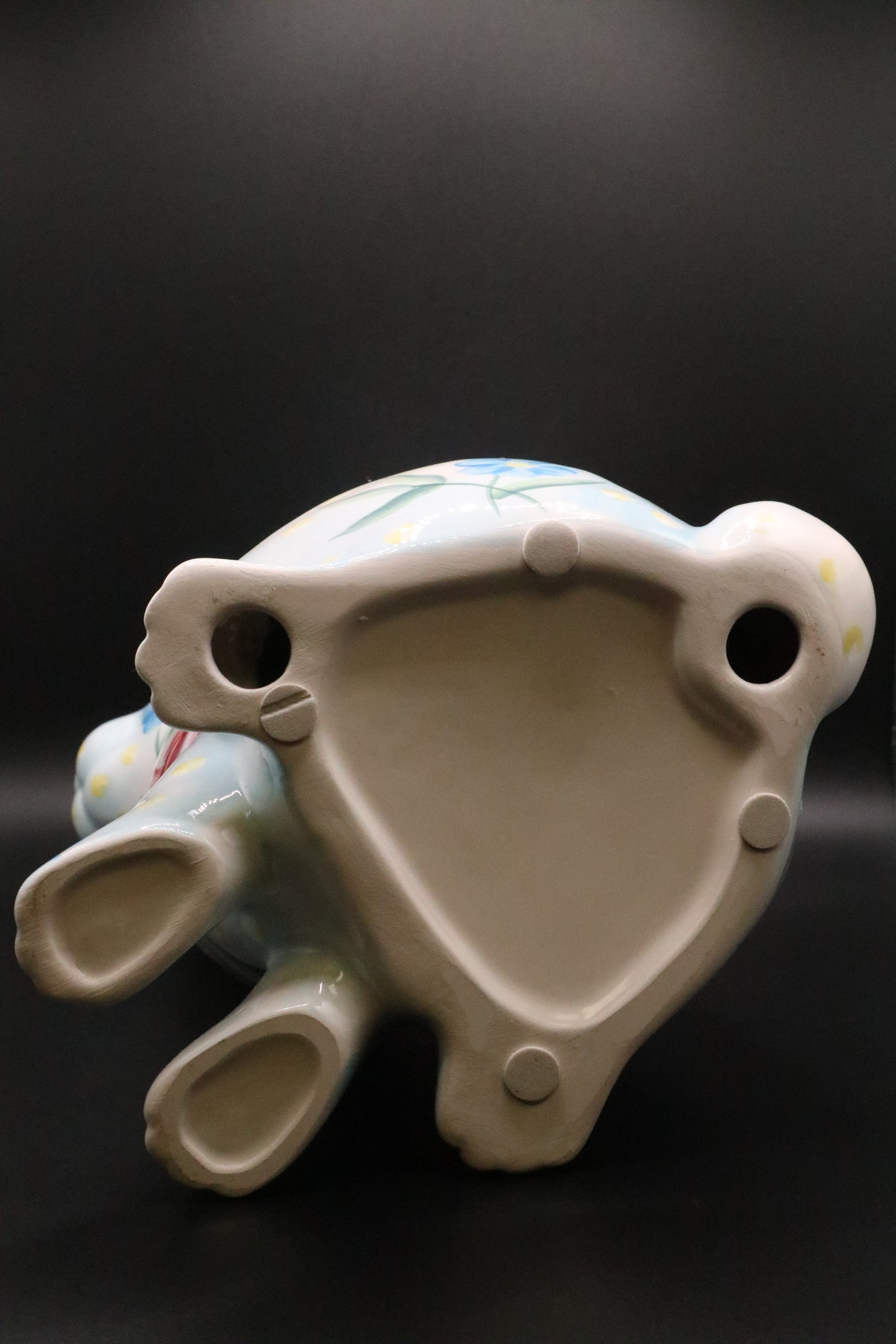 VINTAGE FLORAL CERAMIC HANDPAINTED RABBIT