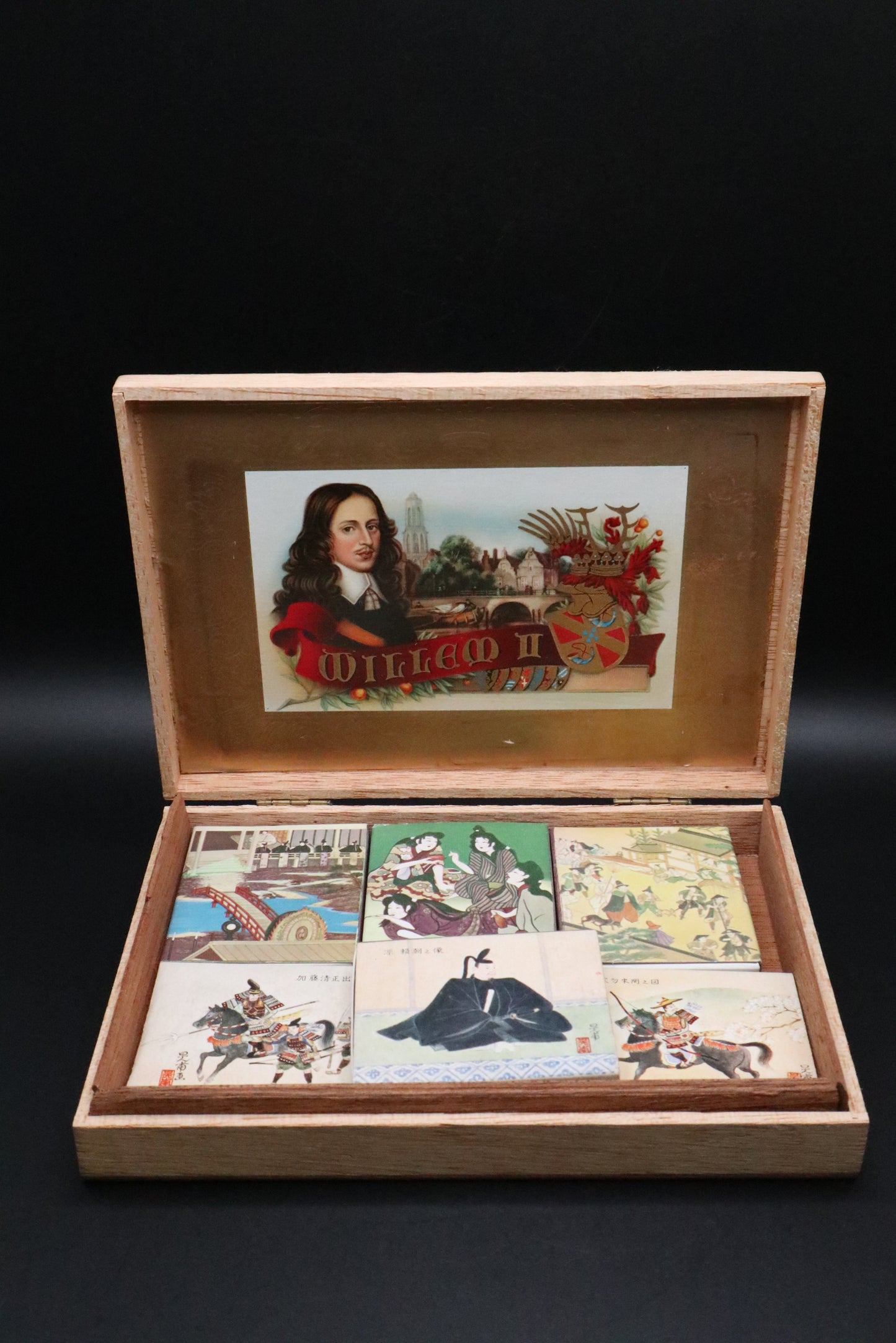 VINTAGE WILLEM II KINGS RANSOM ASST JAPANESE MATCH BOX WITH MATCHES (LOT OF 6) MADE IN HOLLAND