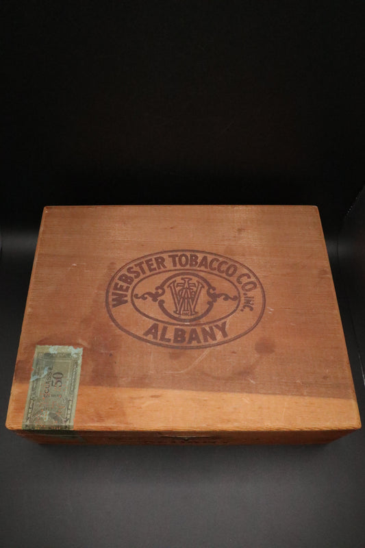 VINTAGE WEBSTER TOBACCO CO. CIGAR BOX WITH SAFETY MATCH BOXES (SET OF 12)