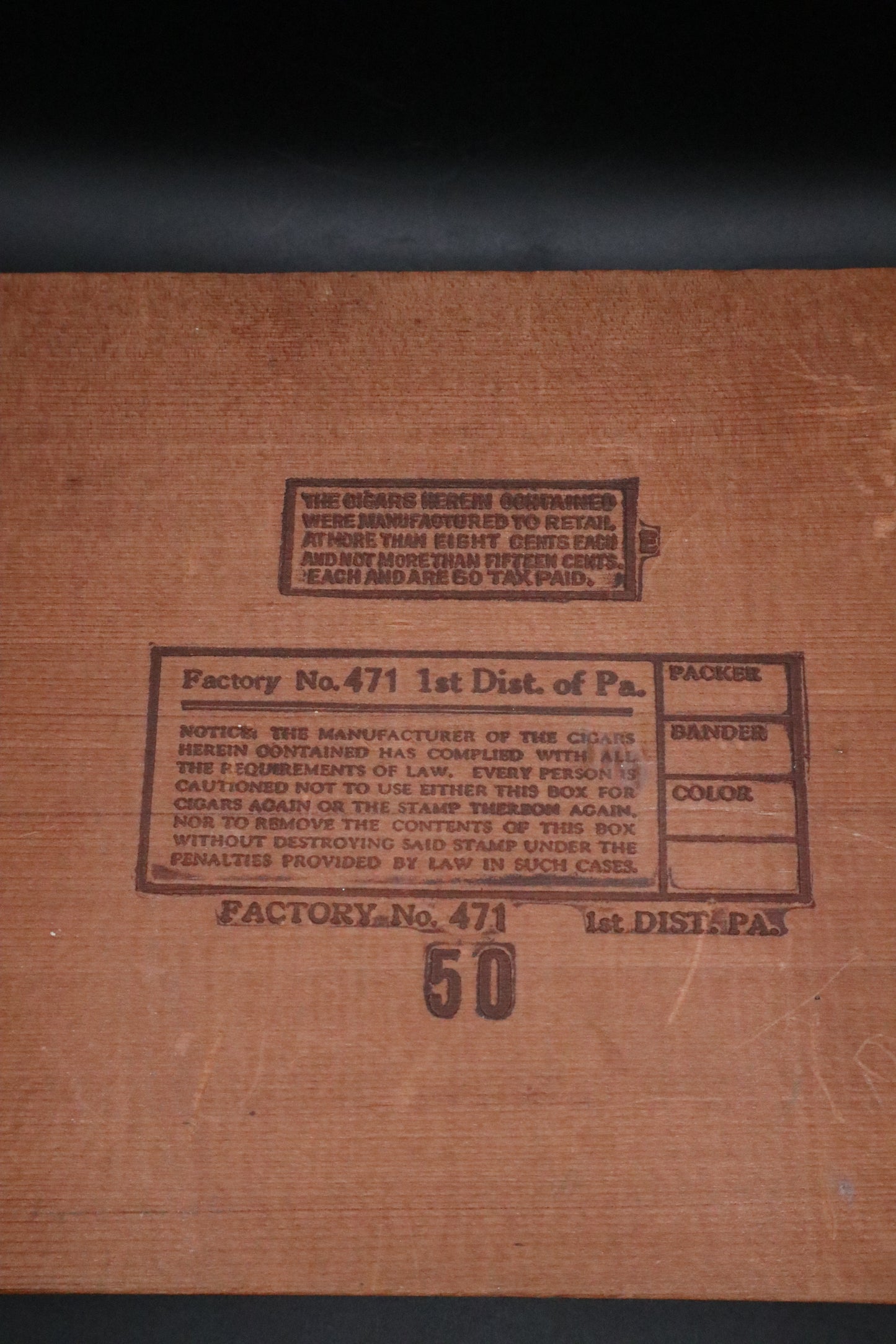 VINTAGE WEBSTER TOBACCO CO. CIGAR BOX WITH SAFETY MATCH BOXES (SET OF 12)