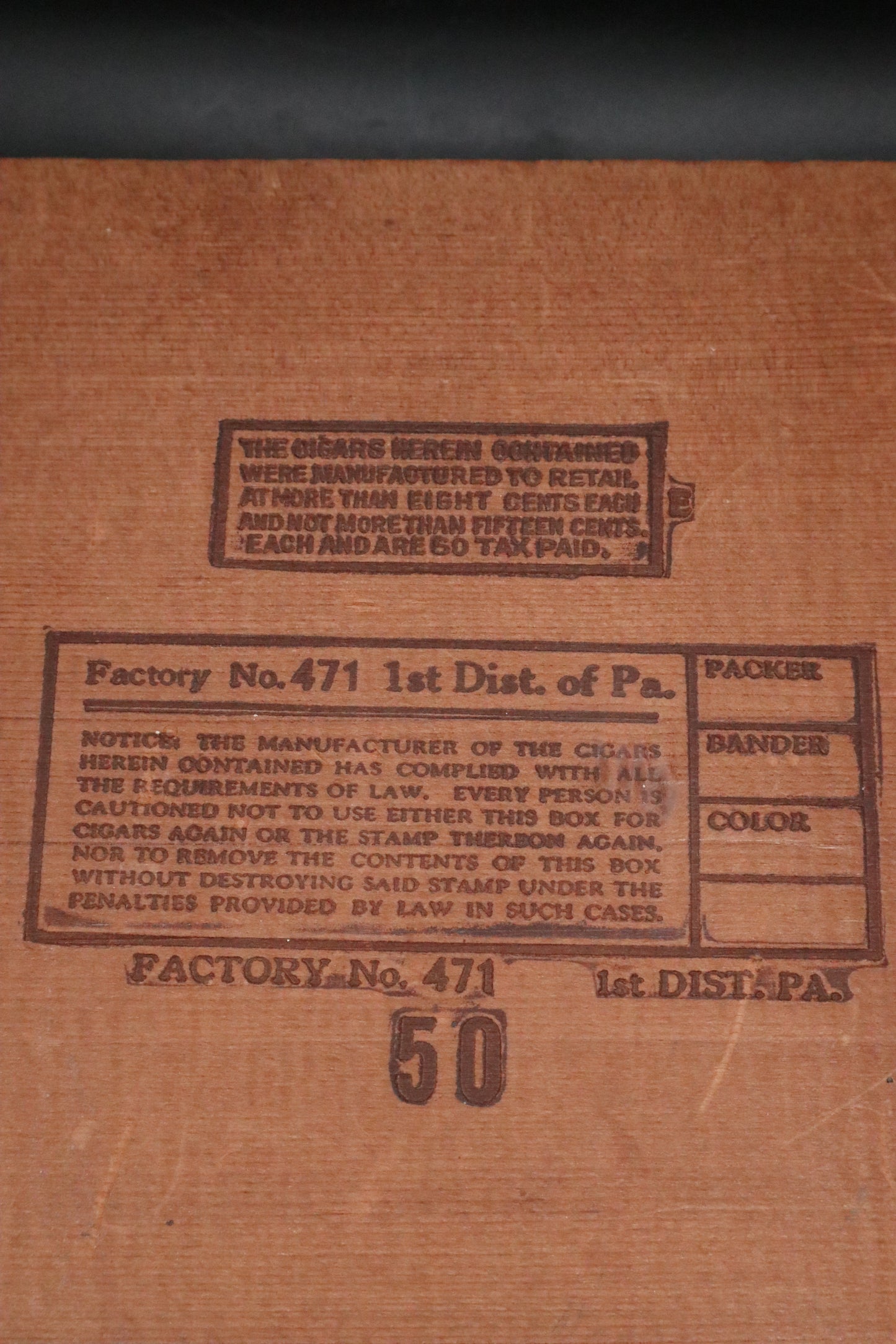 VINTAGE WEBSTER TOBACCO CO. CIGAR BOX WITH SAFETY MATCH BOXES (SET OF 12)