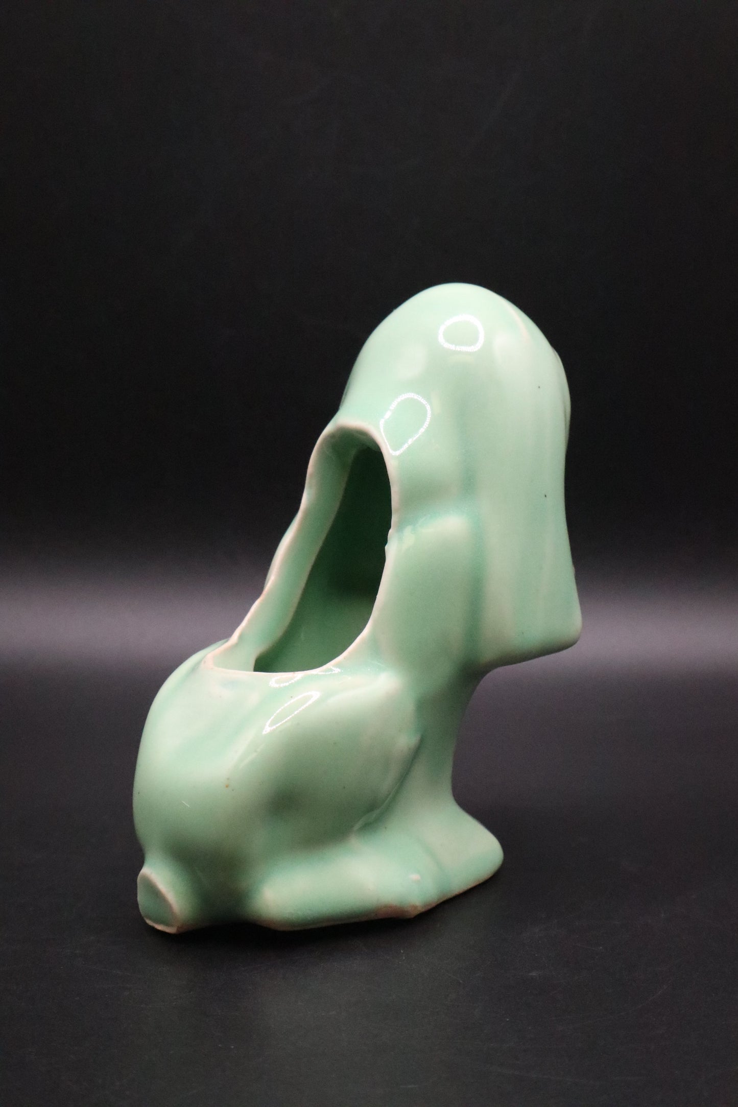VINTAGE TURQUOISE DOG PLANTER
