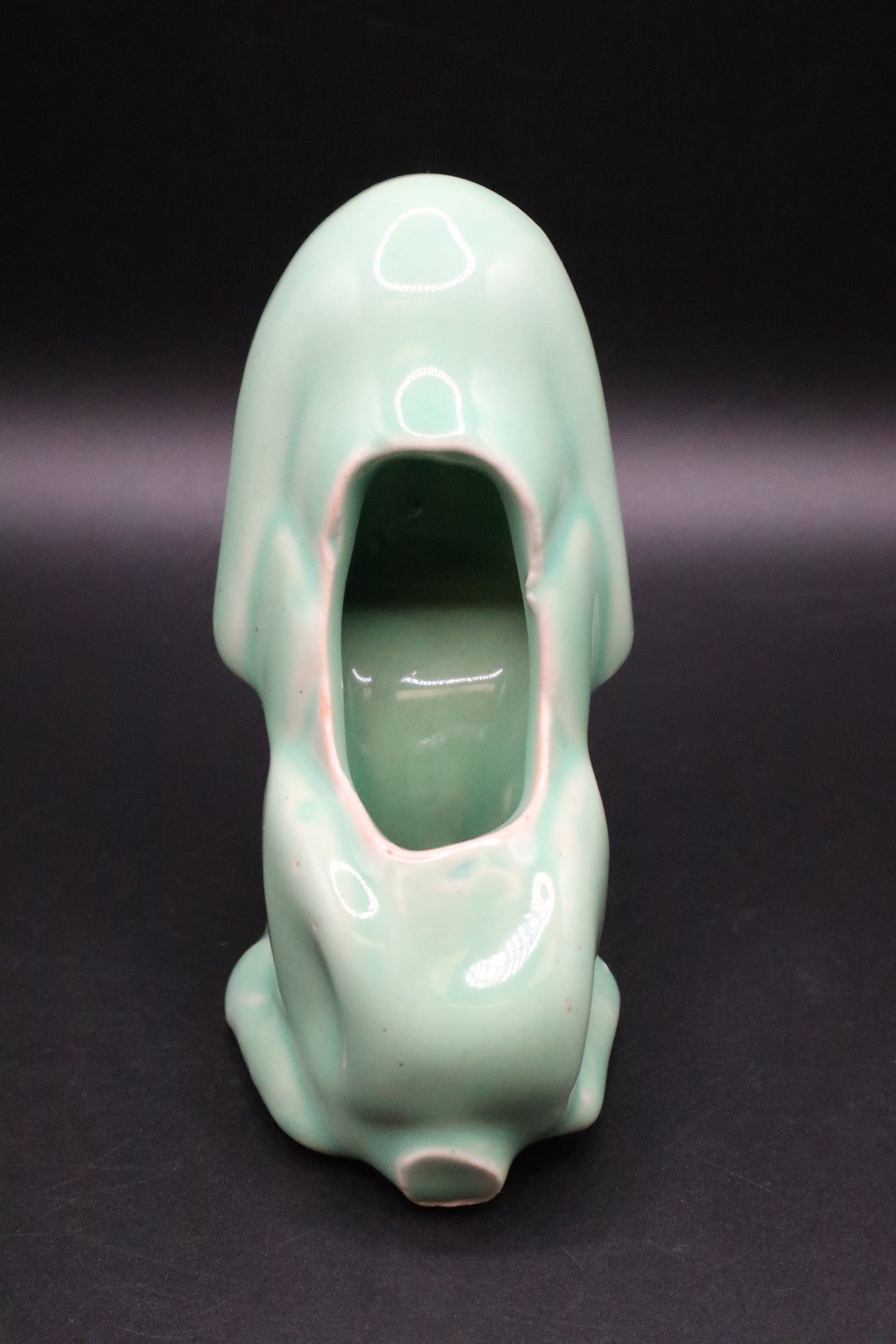 VINTAGE TURQUOISE DOG PLANTER