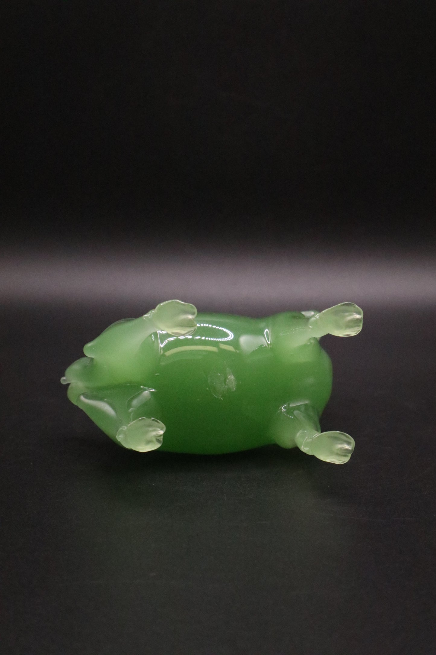VINTAGE GREEN PEKING GLASS GOAT FIGURINE