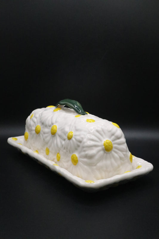 ANTHROPOLOGIE DAISY FLORAL BUTTER DISH