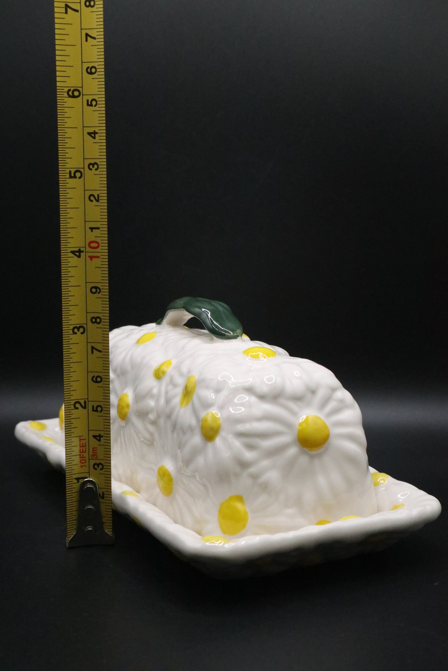 ANTHROPOLOGIE DAISY FLORAL BUTTER DISH