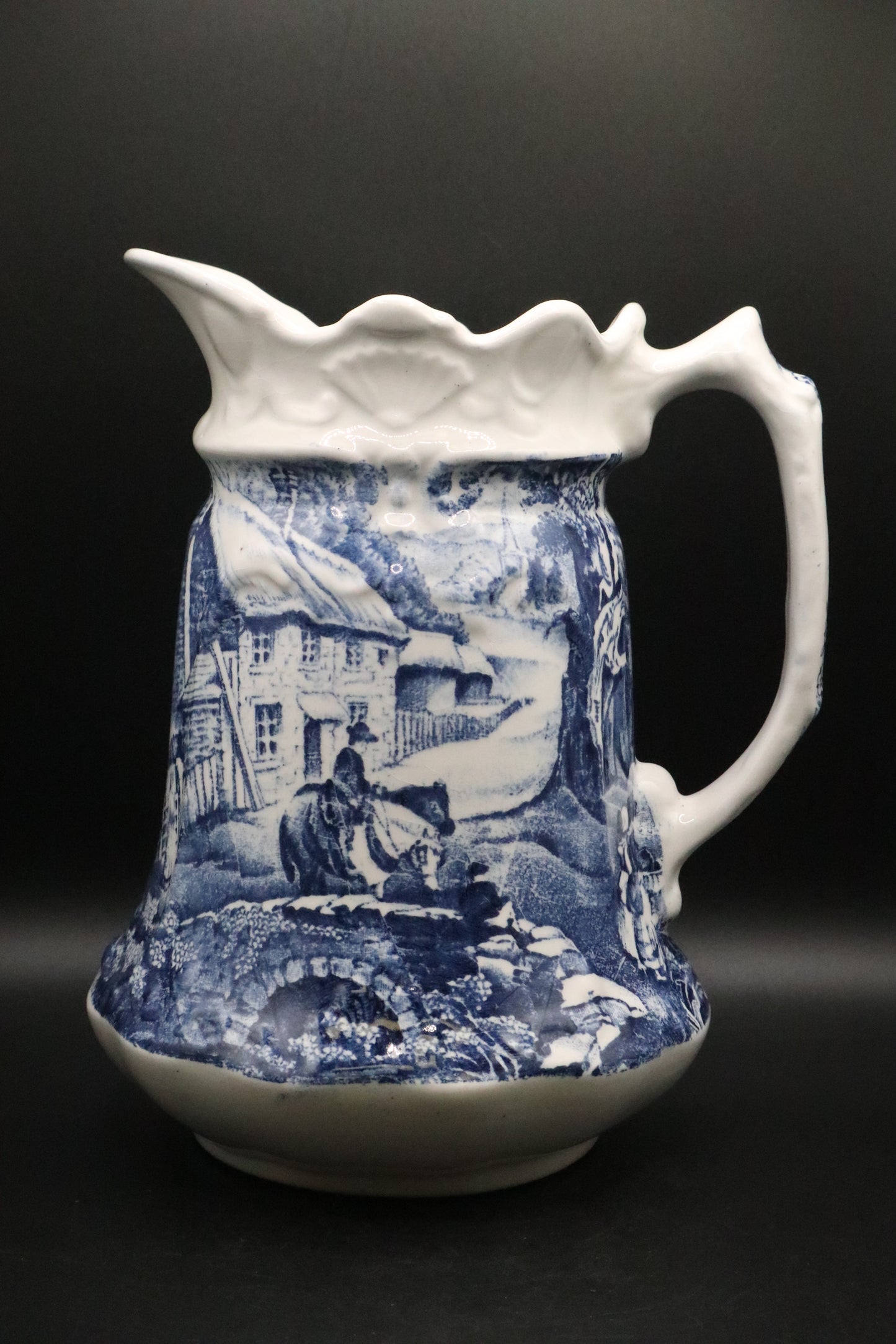 JAMES KENT "OLD FOLEY" BLUE TRANFER PATTERN MILK WATER PITCHER