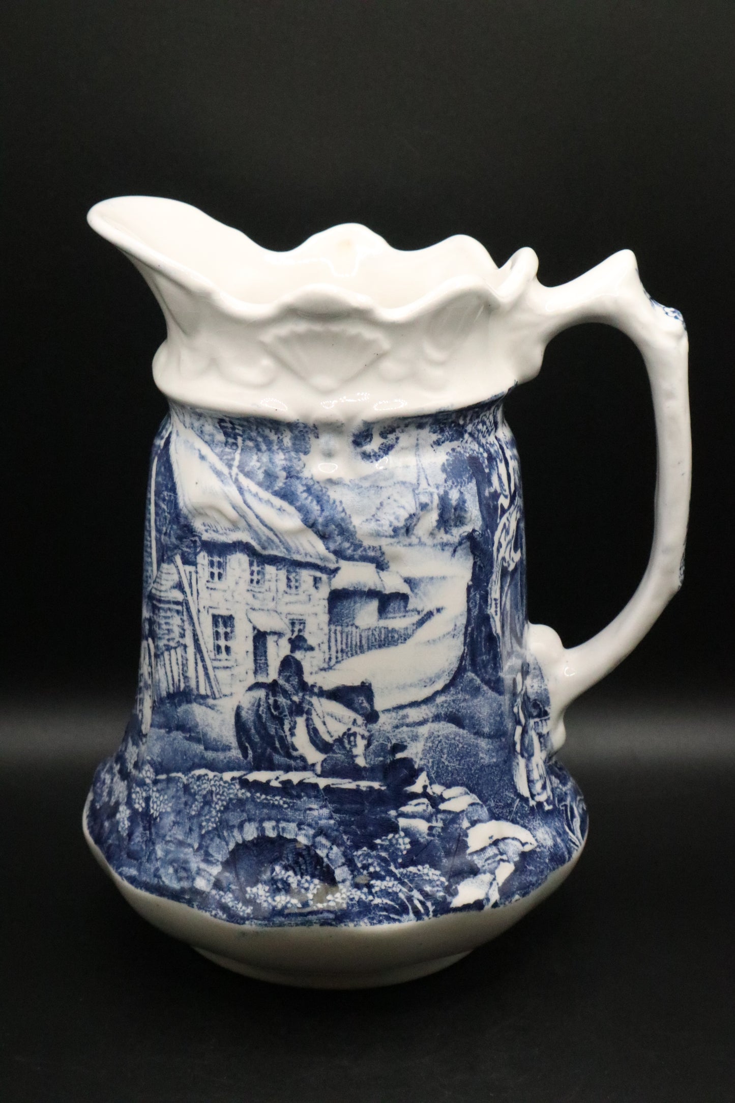 JAMES KENT "OLD FOLEY" BLUE TRANFER PATTERN MILK WATER PITCHER