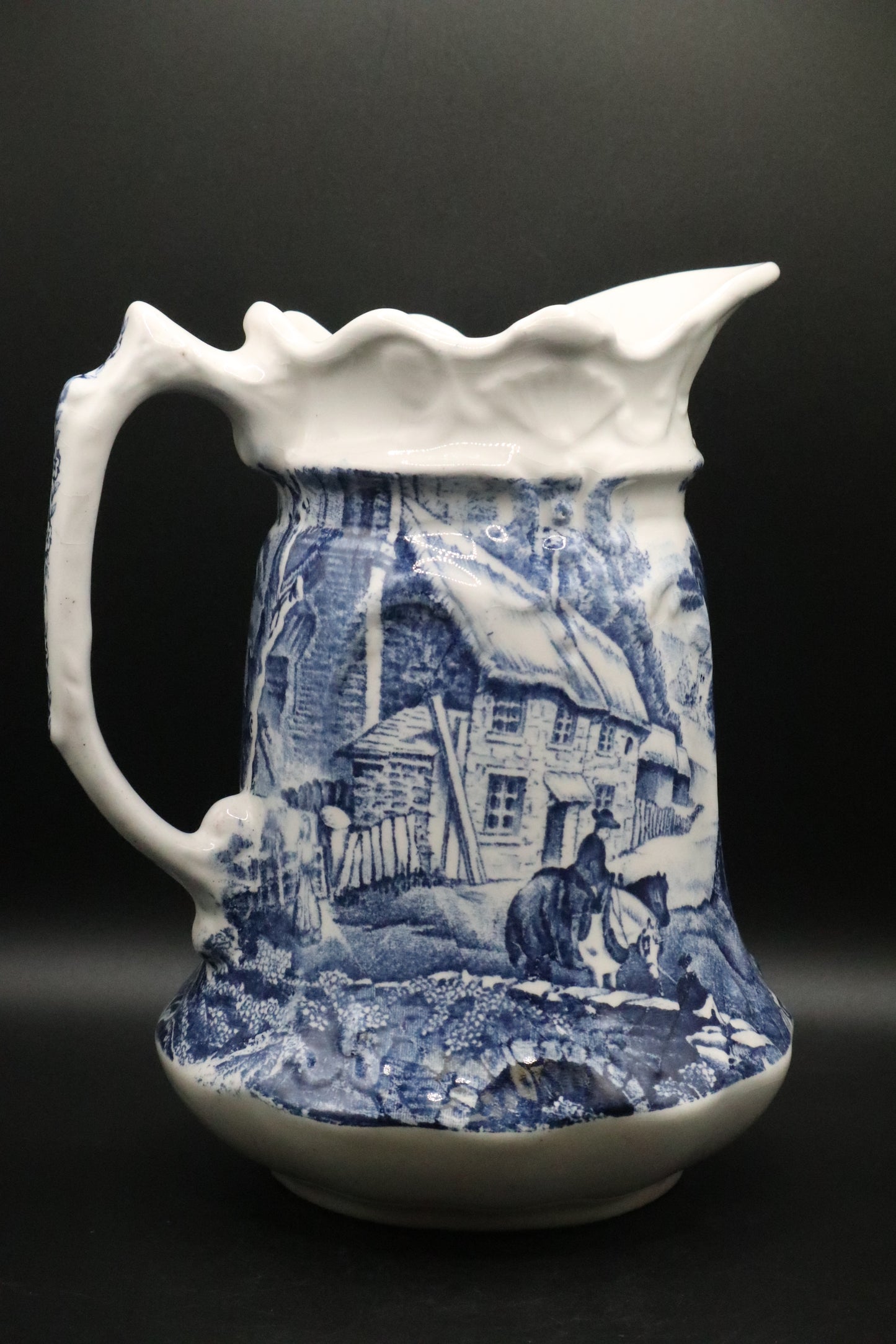 JAMES KENT "OLD FOLEY" BLUE TRANFER PATTERN MILK WATER PITCHER