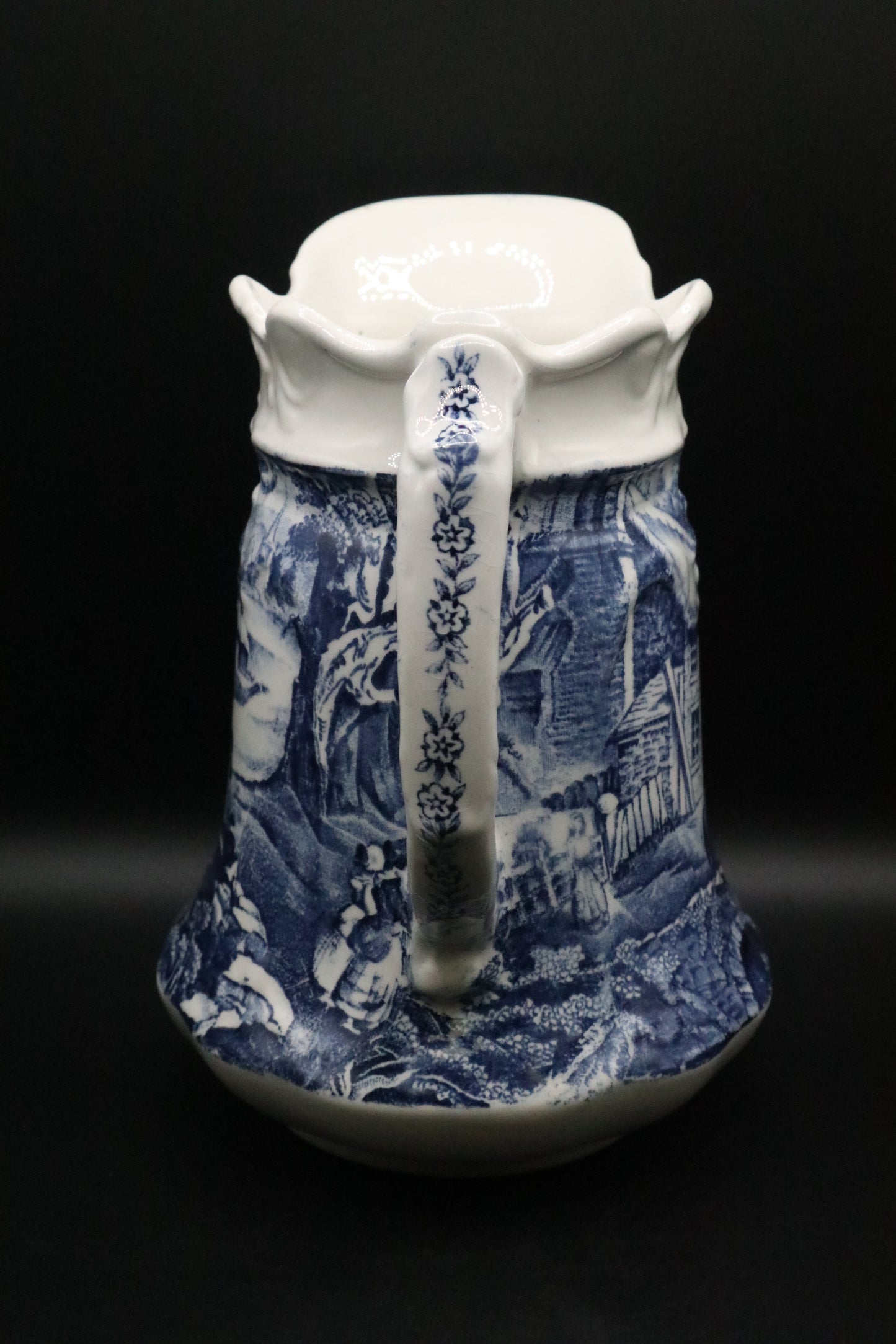 JAMES KENT "OLD FOLEY" BLUE TRANFER PATTERN MILK WATER PITCHER