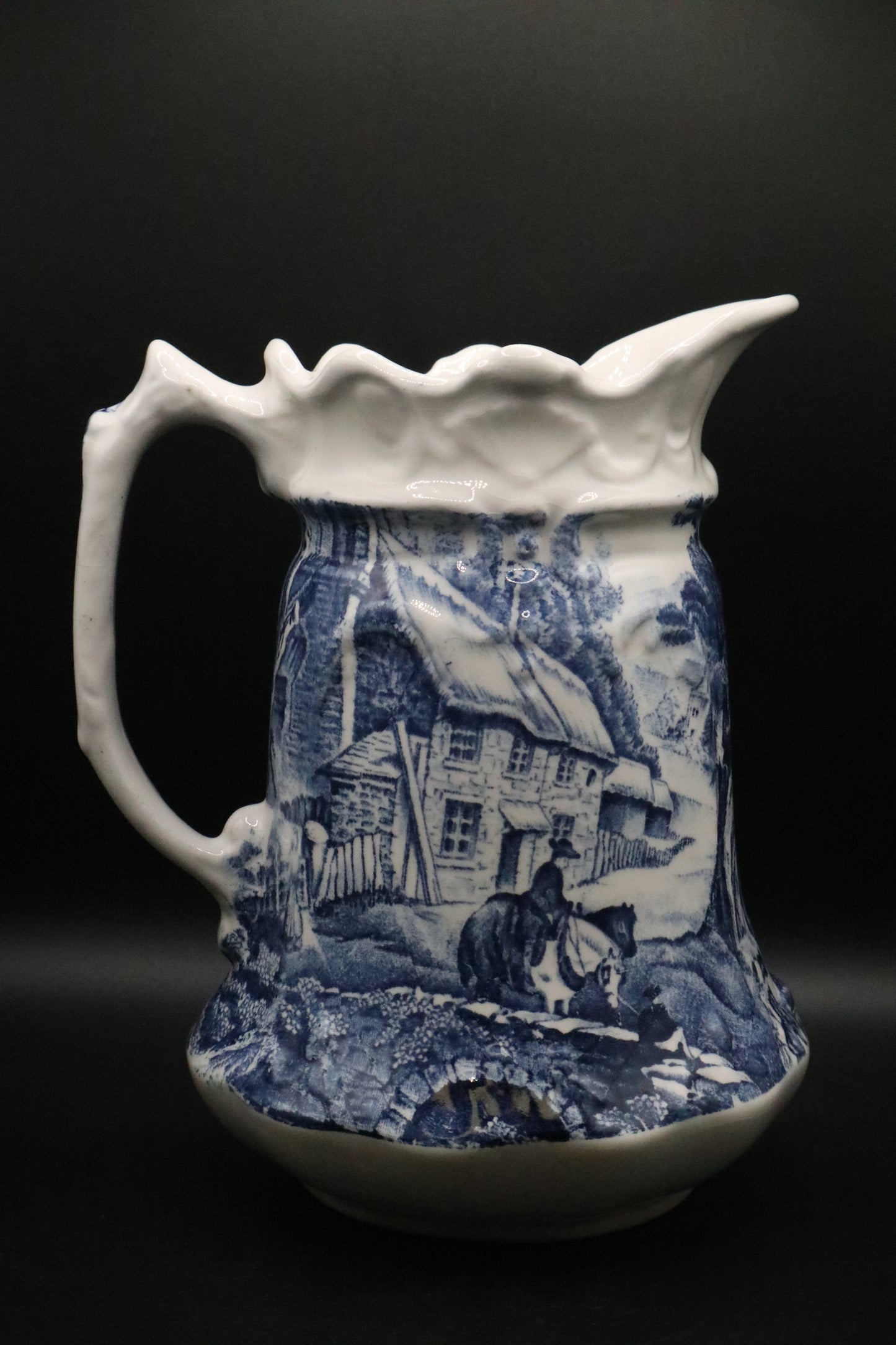 JAMES KENT "OLD FOLEY" BLUE TRANFER PATTERN MILK WATER PITCHER