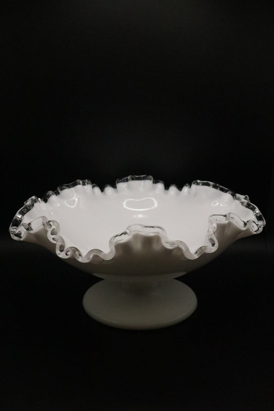 VINTAGE FENTON SILVER CREST FOOTER DISH