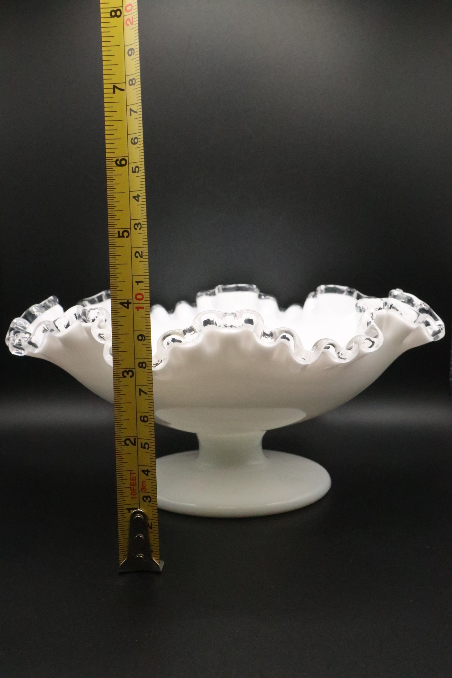 VINTAGE FENTON SILVER CREST FOOTER DISH