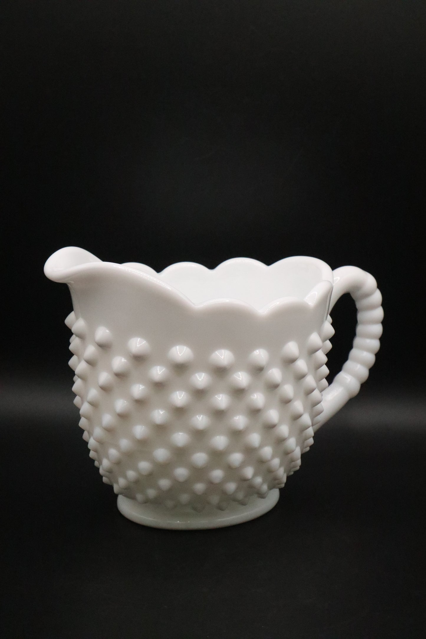 FENTON HOBNAIL MILK GLASS SUGAR AND CREAMER SET