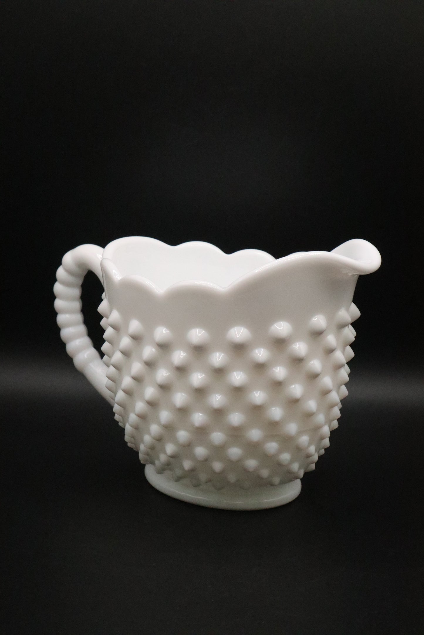 FENTON HOBNAIL MILK GLASS SUGAR AND CREAMER SET