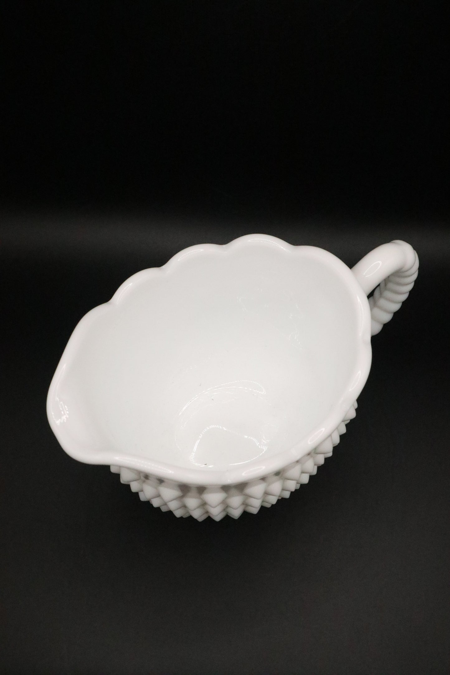 FENTON HOBNAIL MILK GLASS SUGAR AND CREAMER SET
