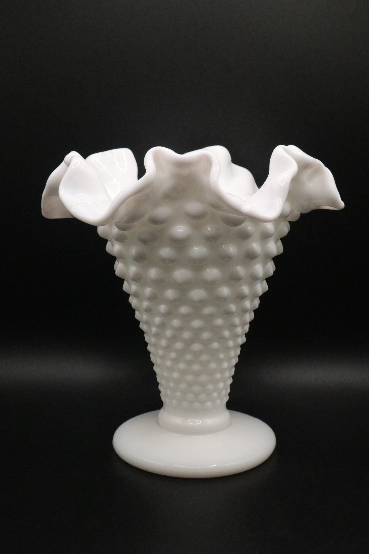 MILK GLASS HOBNAIL TRUMPET VASE