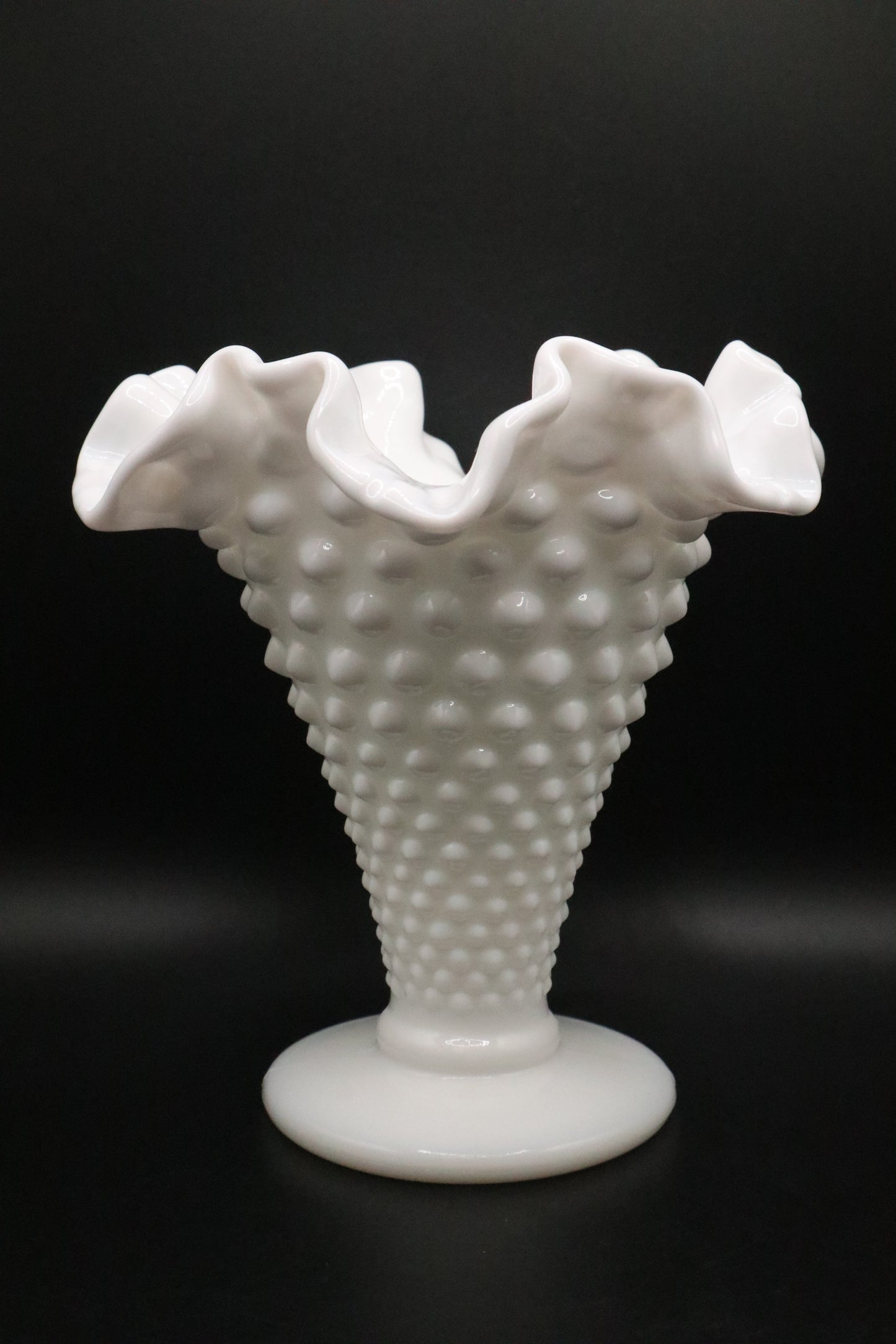 MILK GLASS HOBNAIL TRUMPET VASE