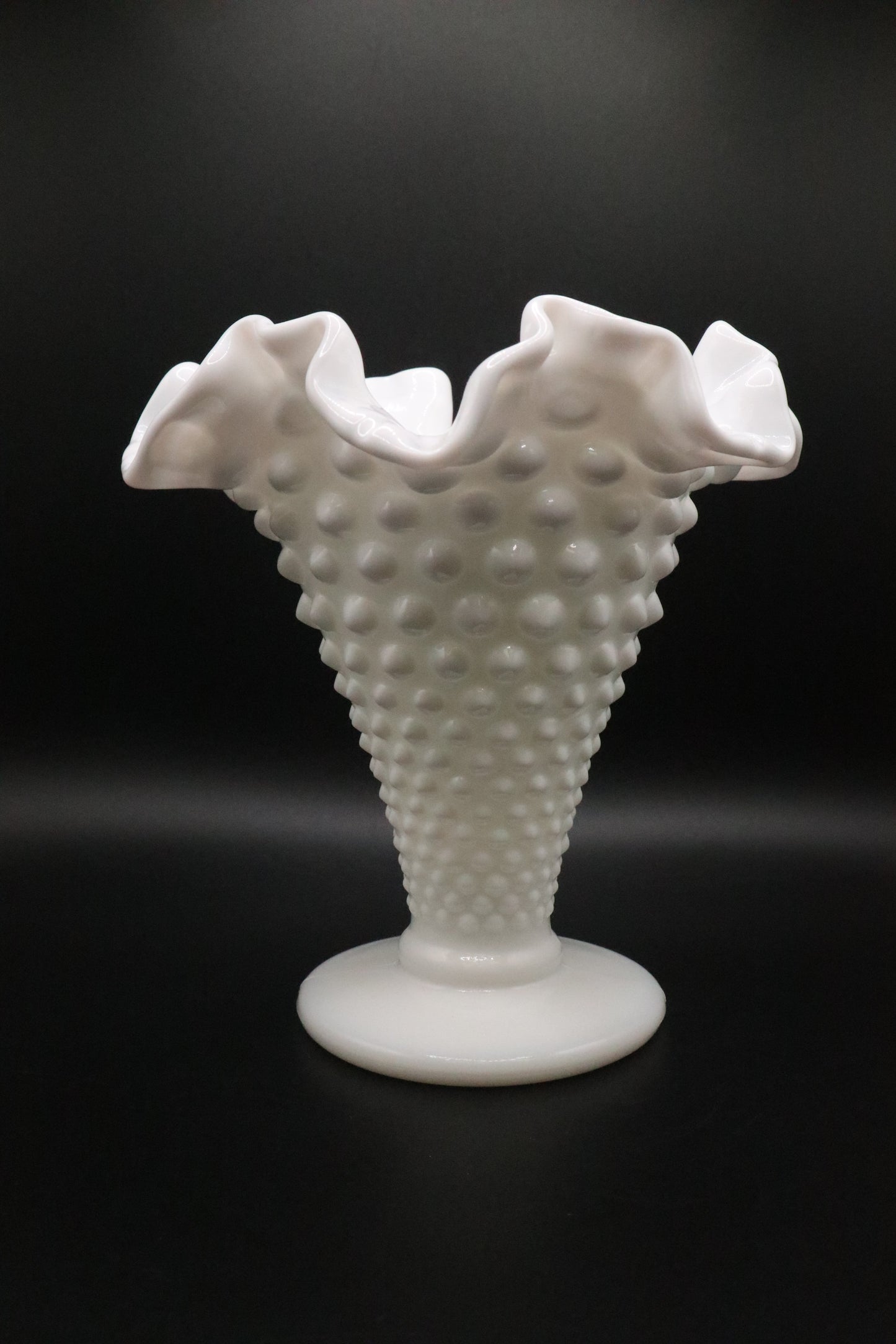 MILK GLASS HOBNAIL TRUMPET VASE