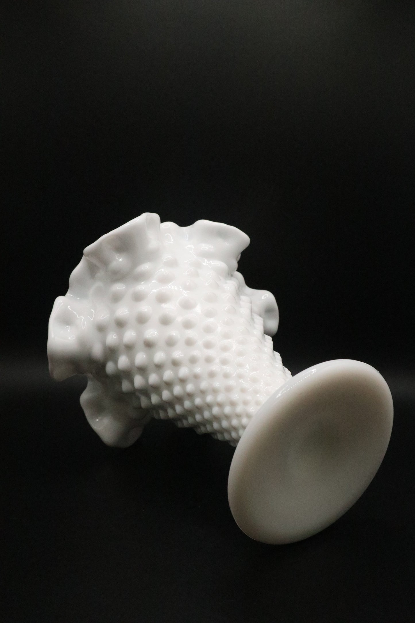 MILK GLASS HOBNAIL TRUMPET VASE