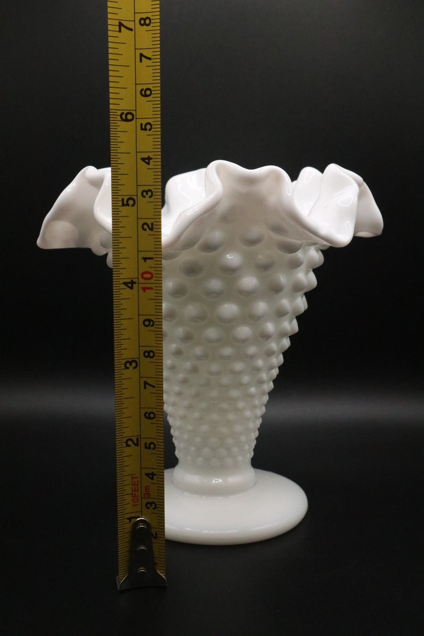 MILK GLASS HOBNAIL TRUMPET VASE