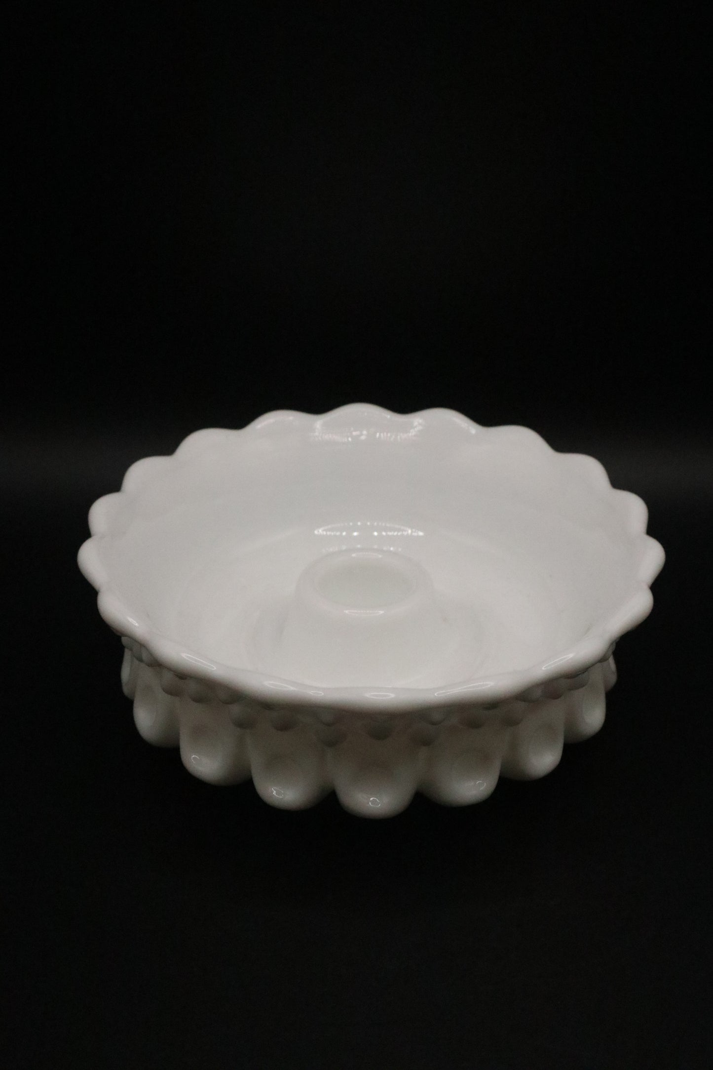 HOBNAIL MILK GLASS CANDLEHOLDER PAIR