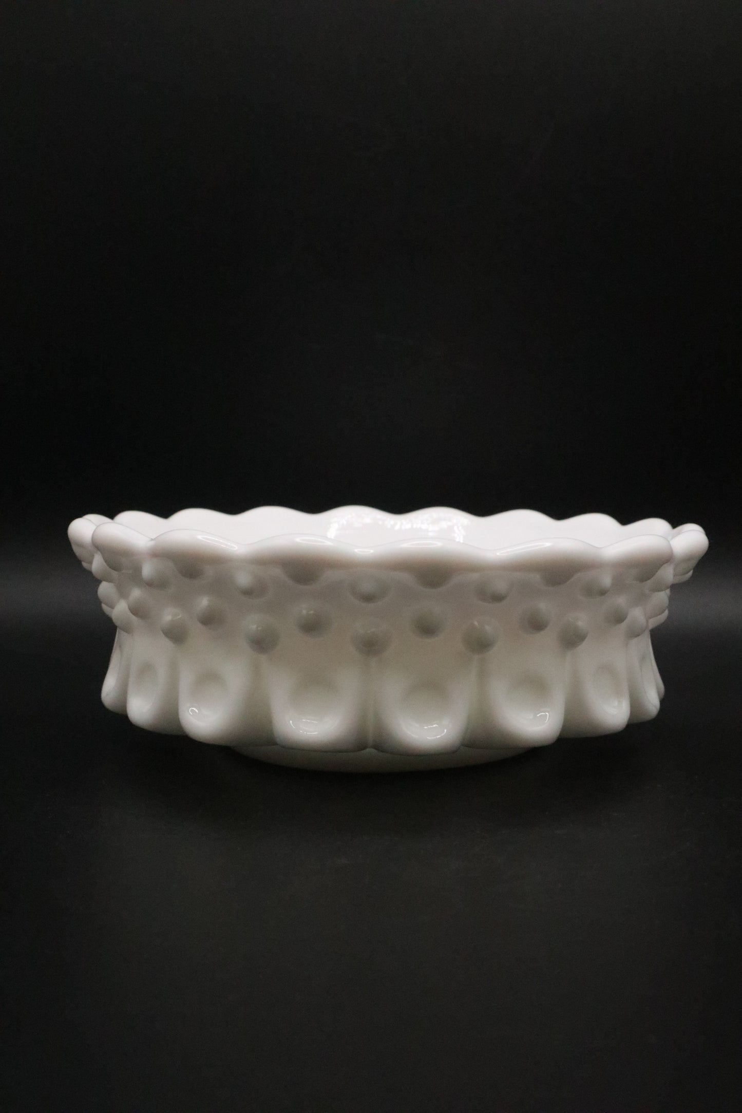 HOBNAIL MILK GLASS CANDLEHOLDER PAIR