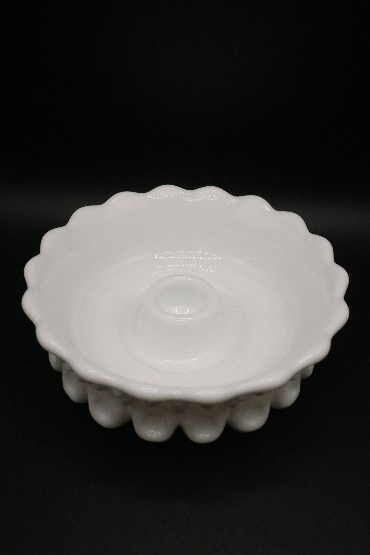 HOBNAIL MILK GLASS CANDLEHOLDER PAIR