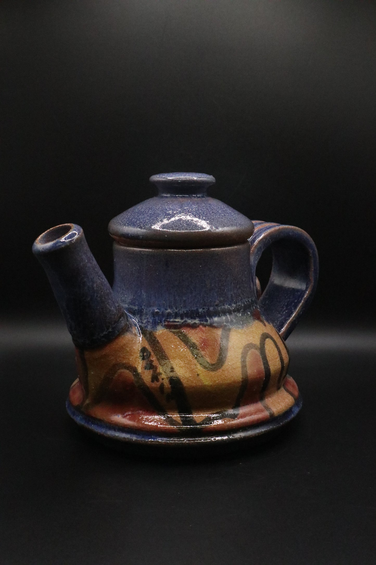 VINTAGE OSKIN SIGNED POTTERY TEA SERVICE 8 PCS