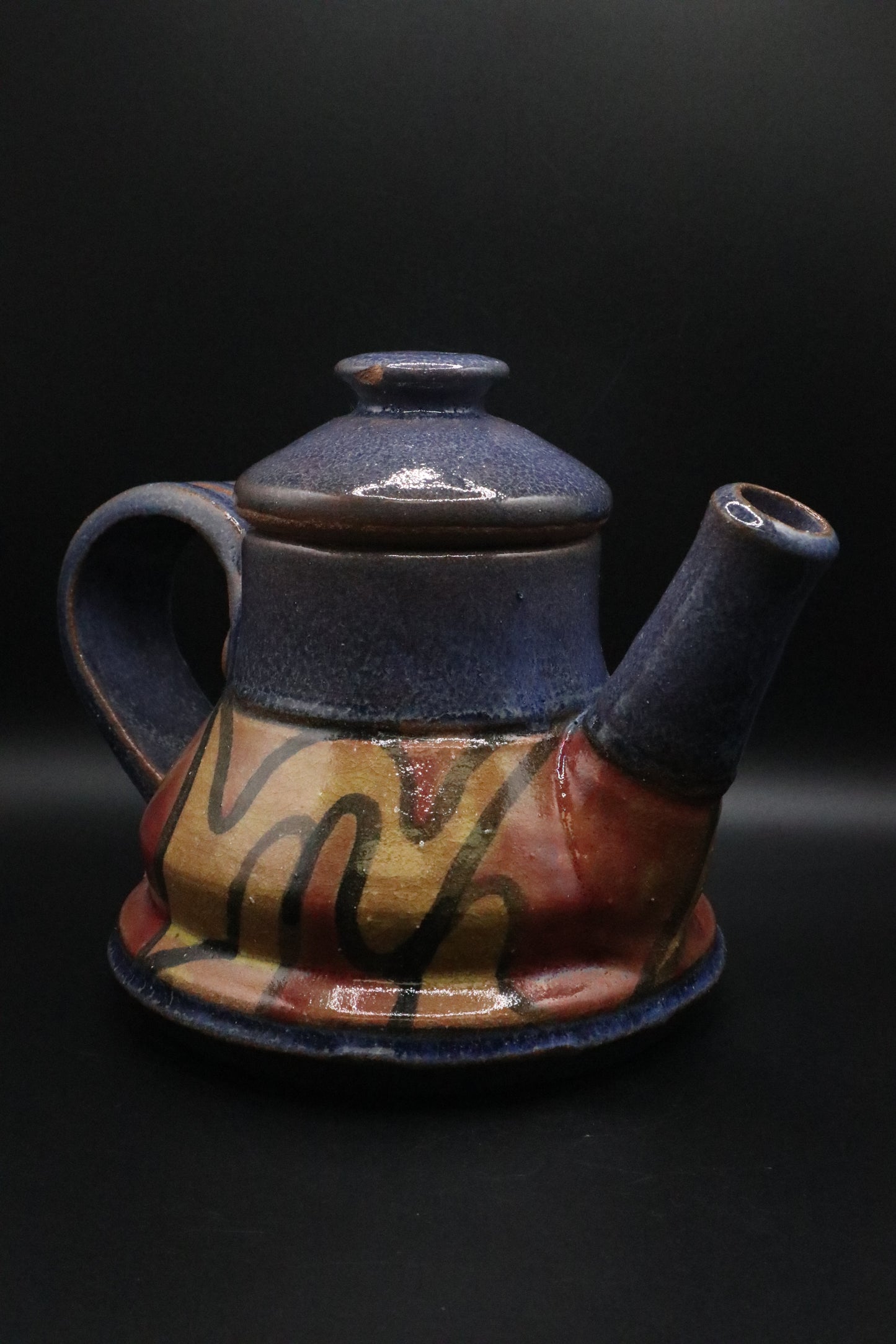 VINTAGE OSKIN SIGNED POTTERY TEA SERVICE 8 PCS