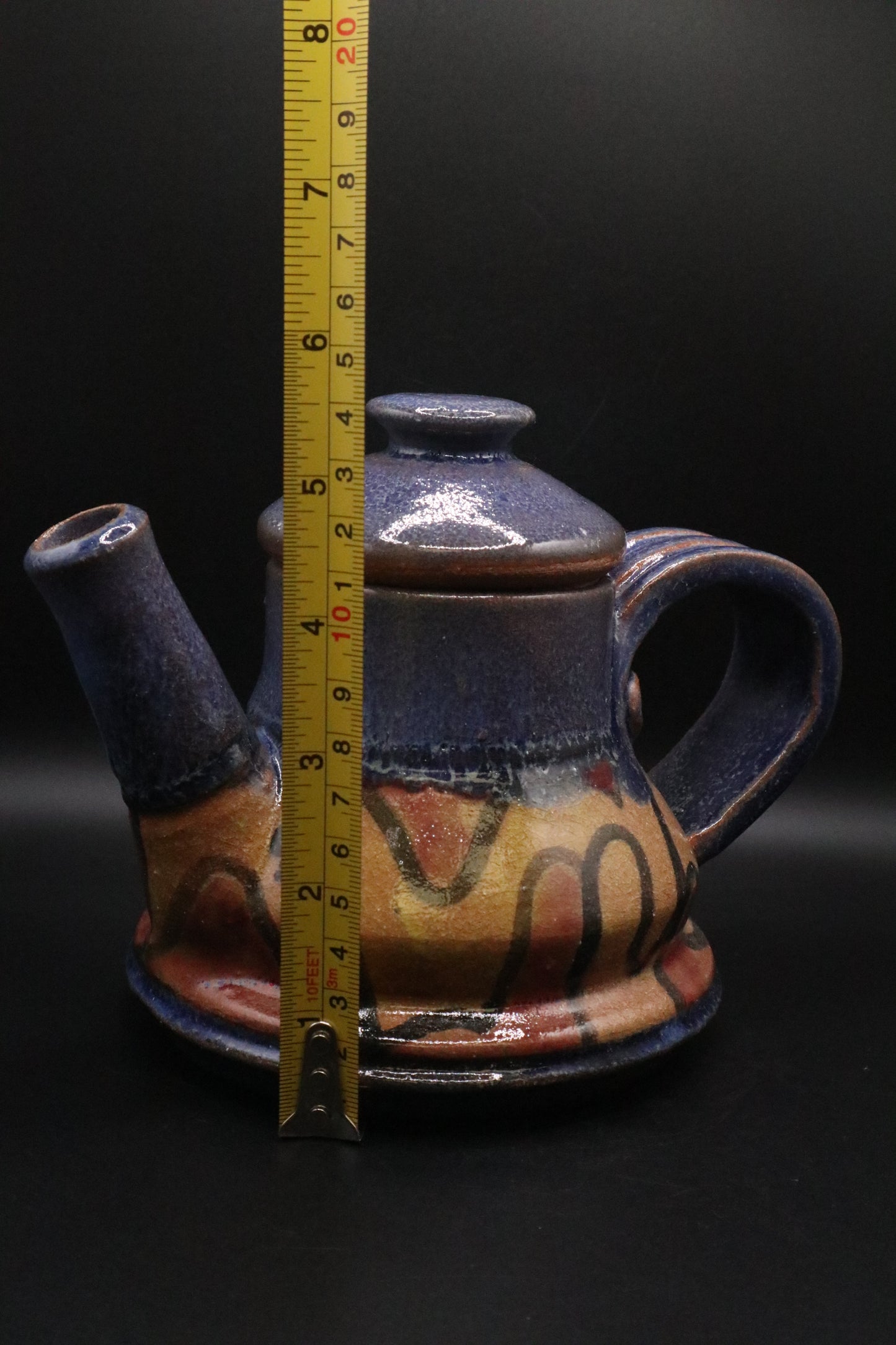 VINTAGE OSKIN SIGNED POTTERY TEA SERVICE 8 PCS