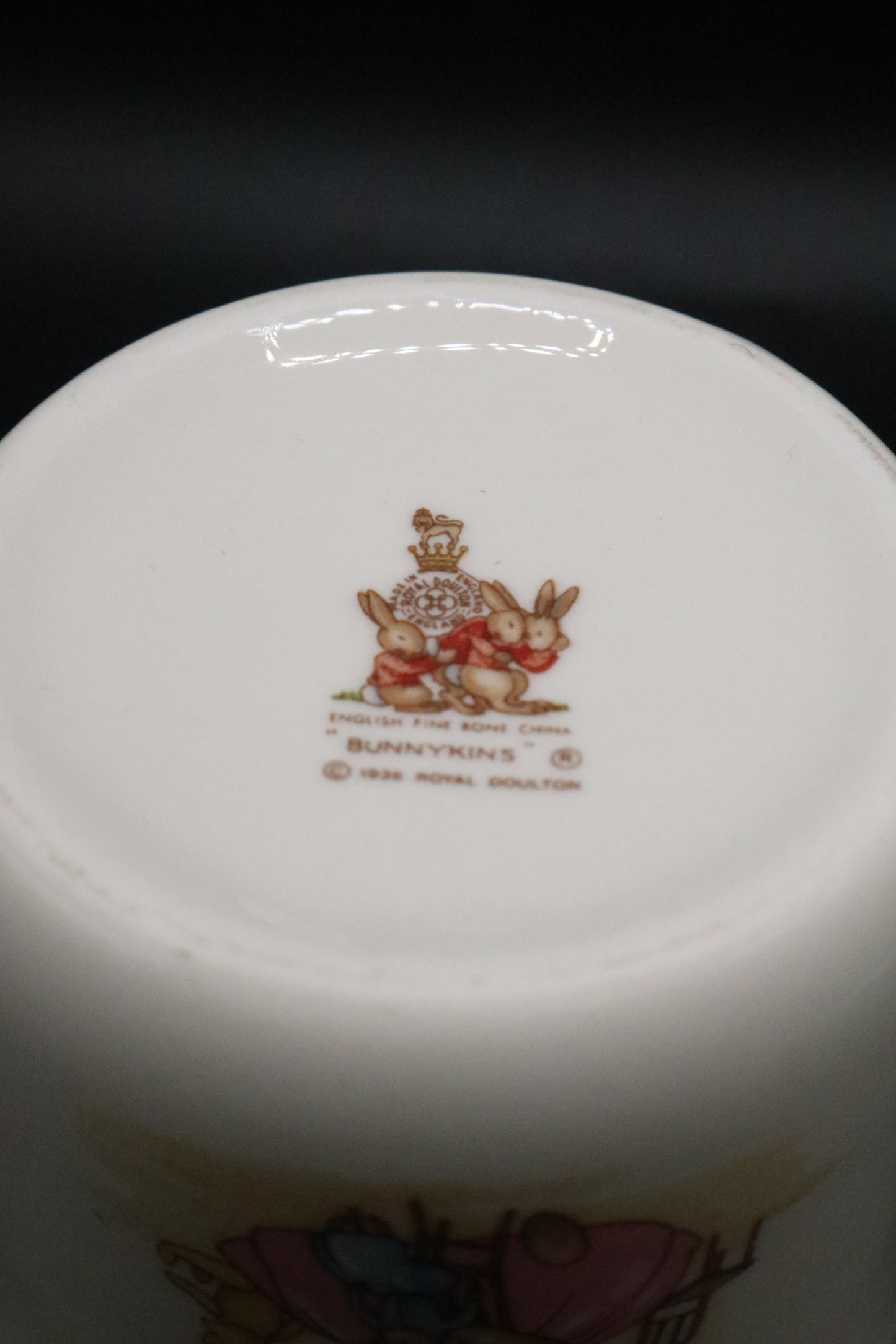 VINTAGE ROYAL DOULTON BUNNYKINS BOWL AND TWOL HANDLED CUP