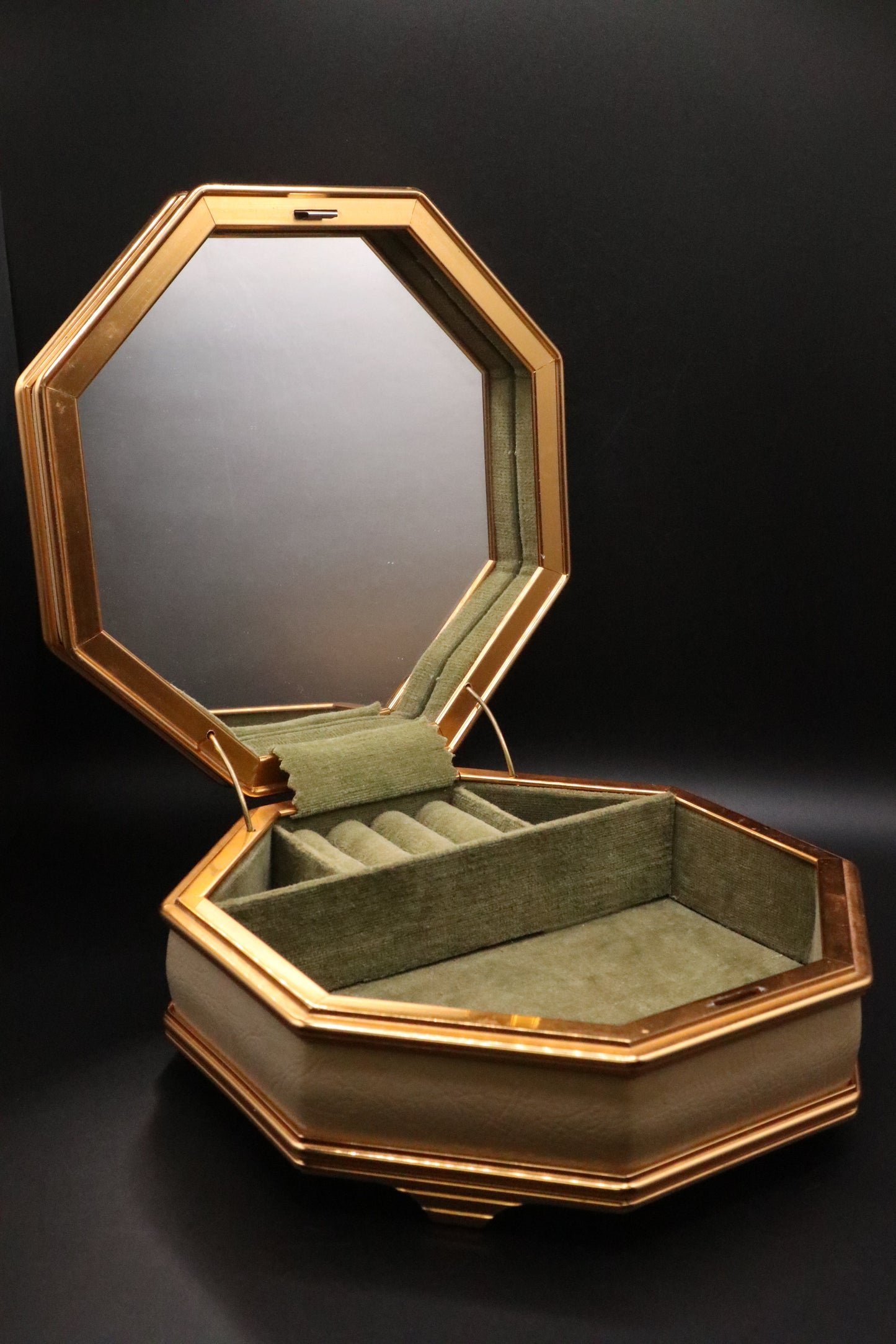 MCM OCTAGONAL JEWELRY BOX WITH MIRROR