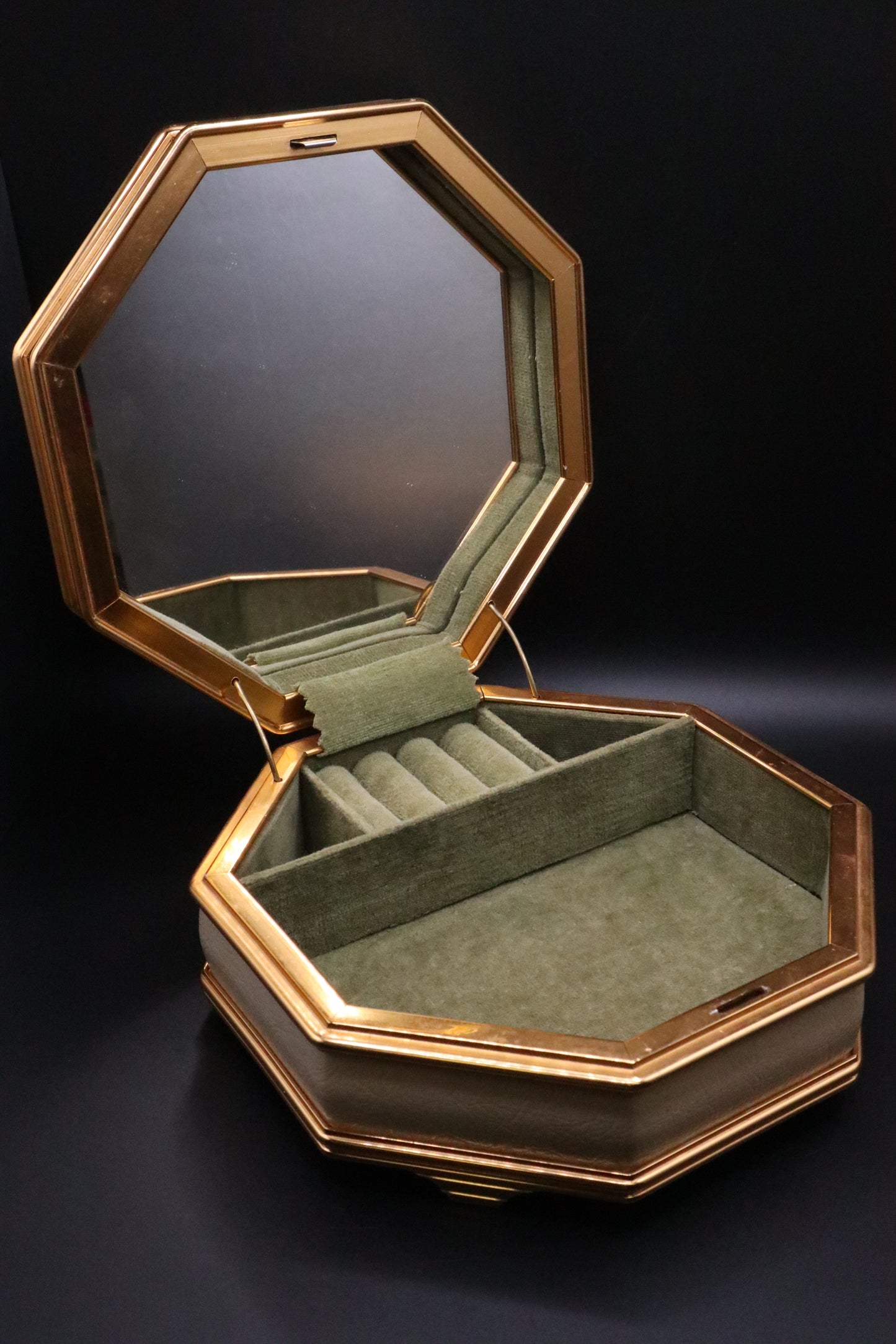 MCM OCTAGONAL JEWELRY BOX WITH MIRROR