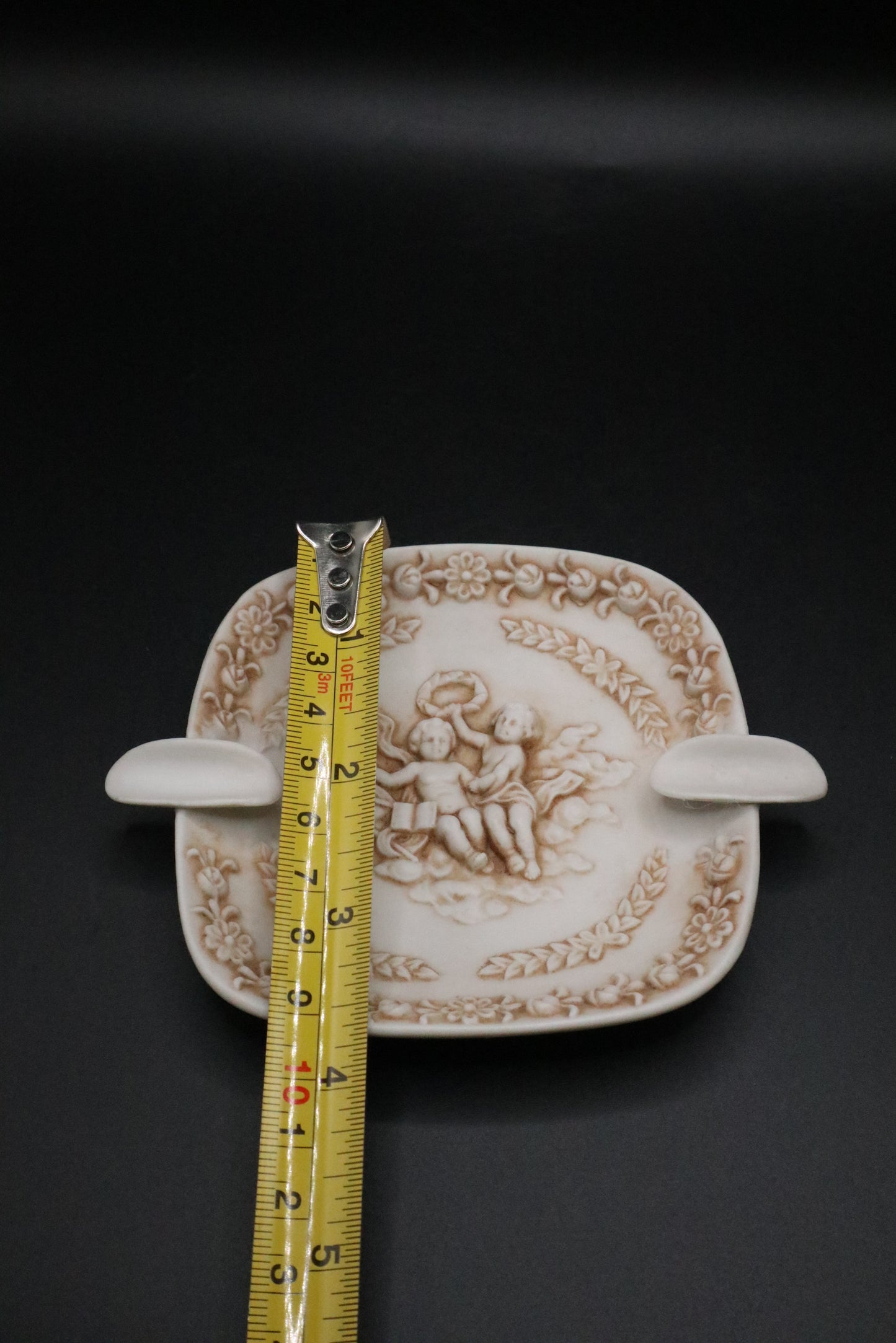 VINTAGE LEFTON CHERUB BISQUE ASHTRAYS (SET OF 2)